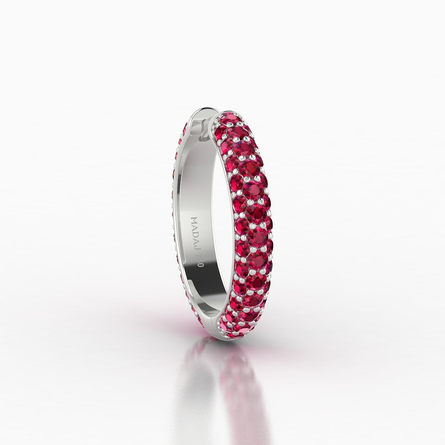 Theia | 18k White Gold 11 mm Pave Ruby Hoop Piercing