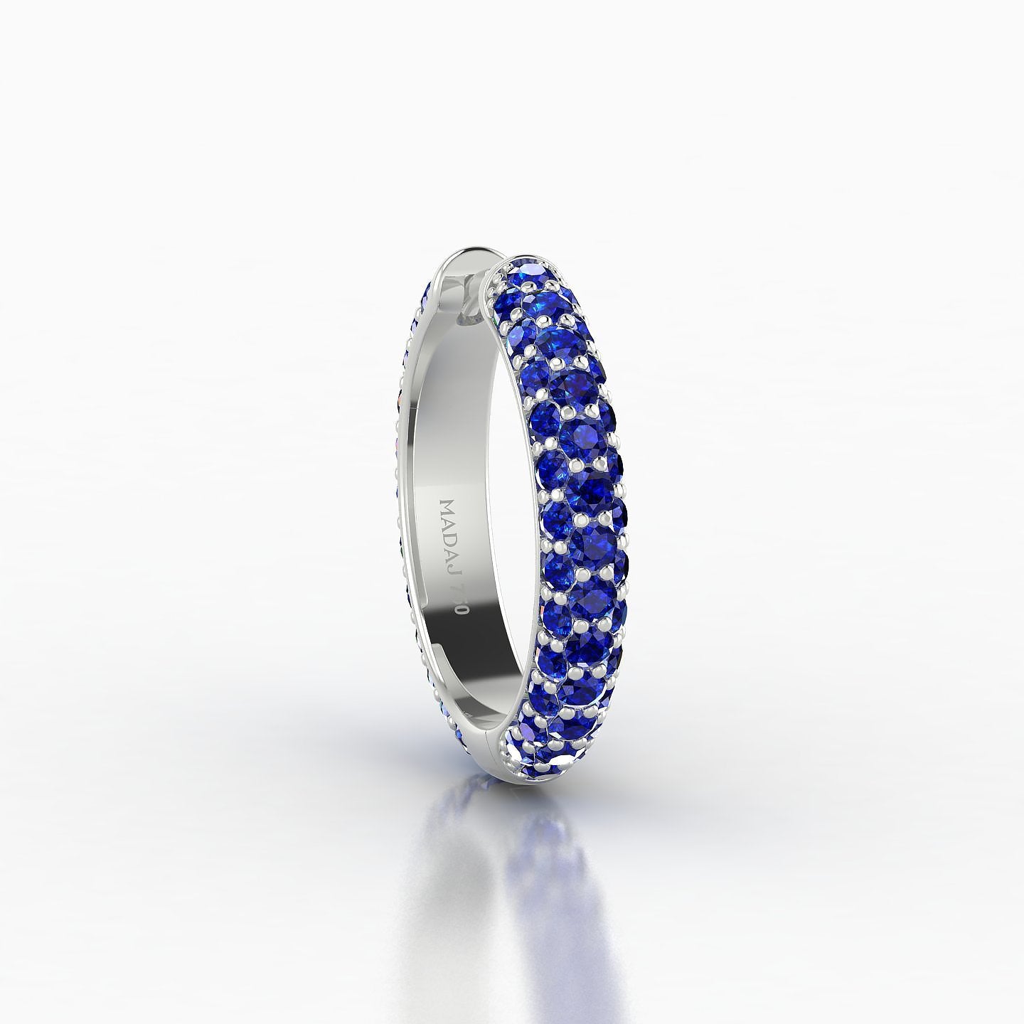 Theia | 18k White Gold 11 mm Pave Sapphire Hoop Piercing