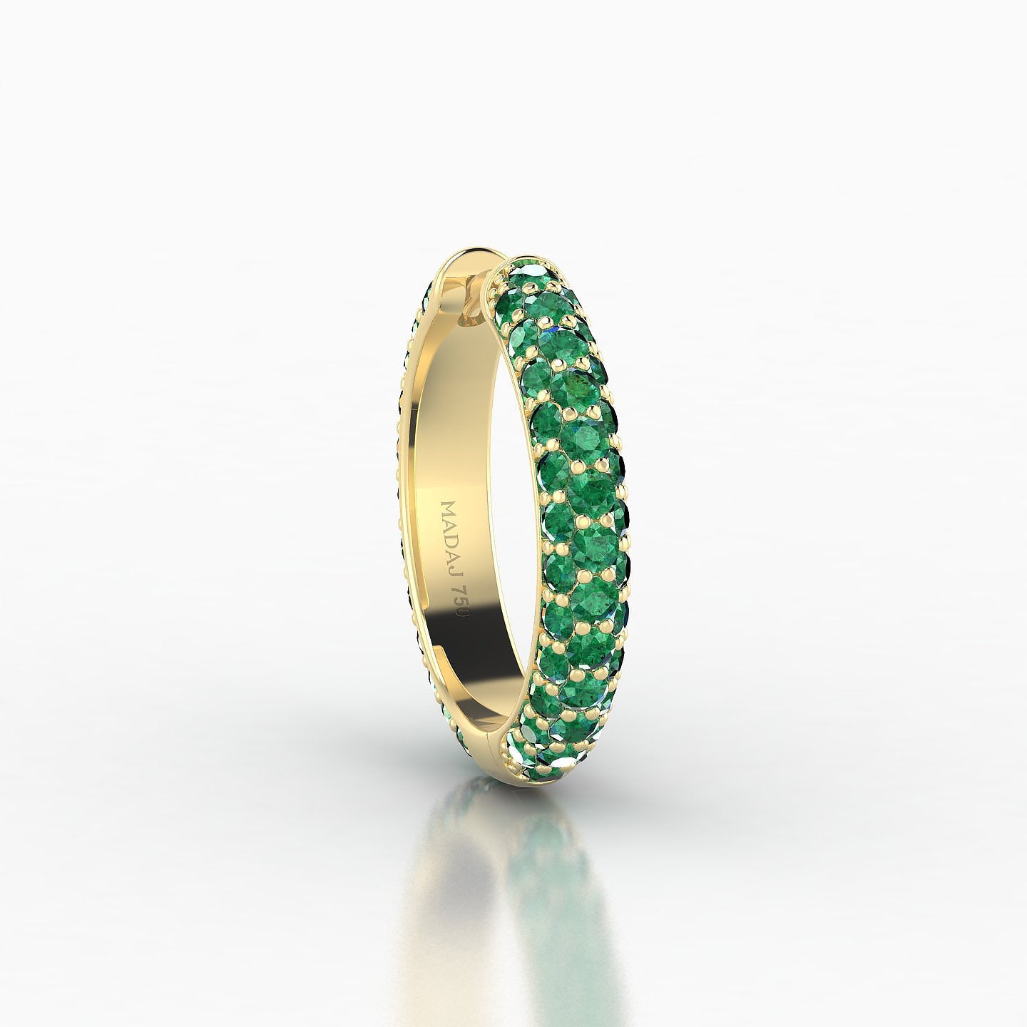 Theia | 18k Yellow Gold 11 mm Pave Emerald Hoop Piercing