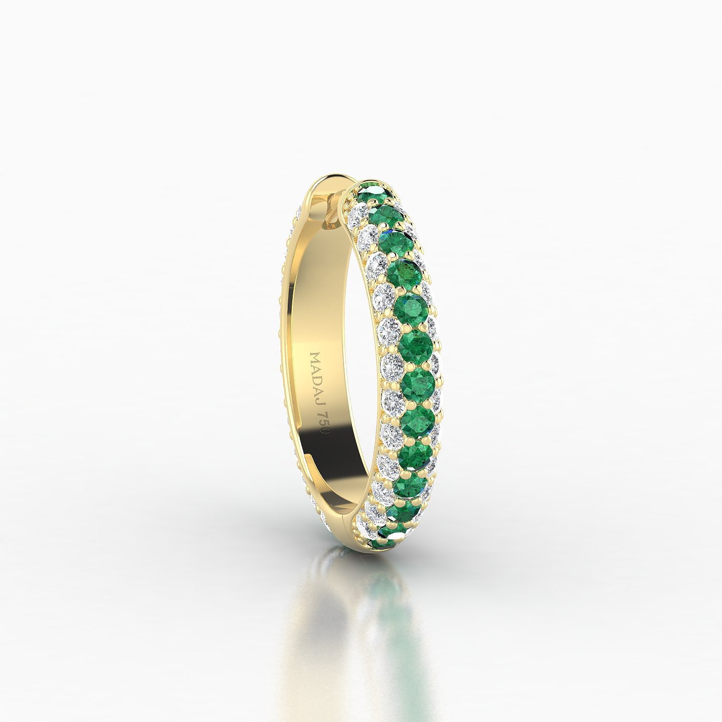 Theia | 18k Yellow Gold 11 mm Pave Emerald & Diamond Hoop Piercing