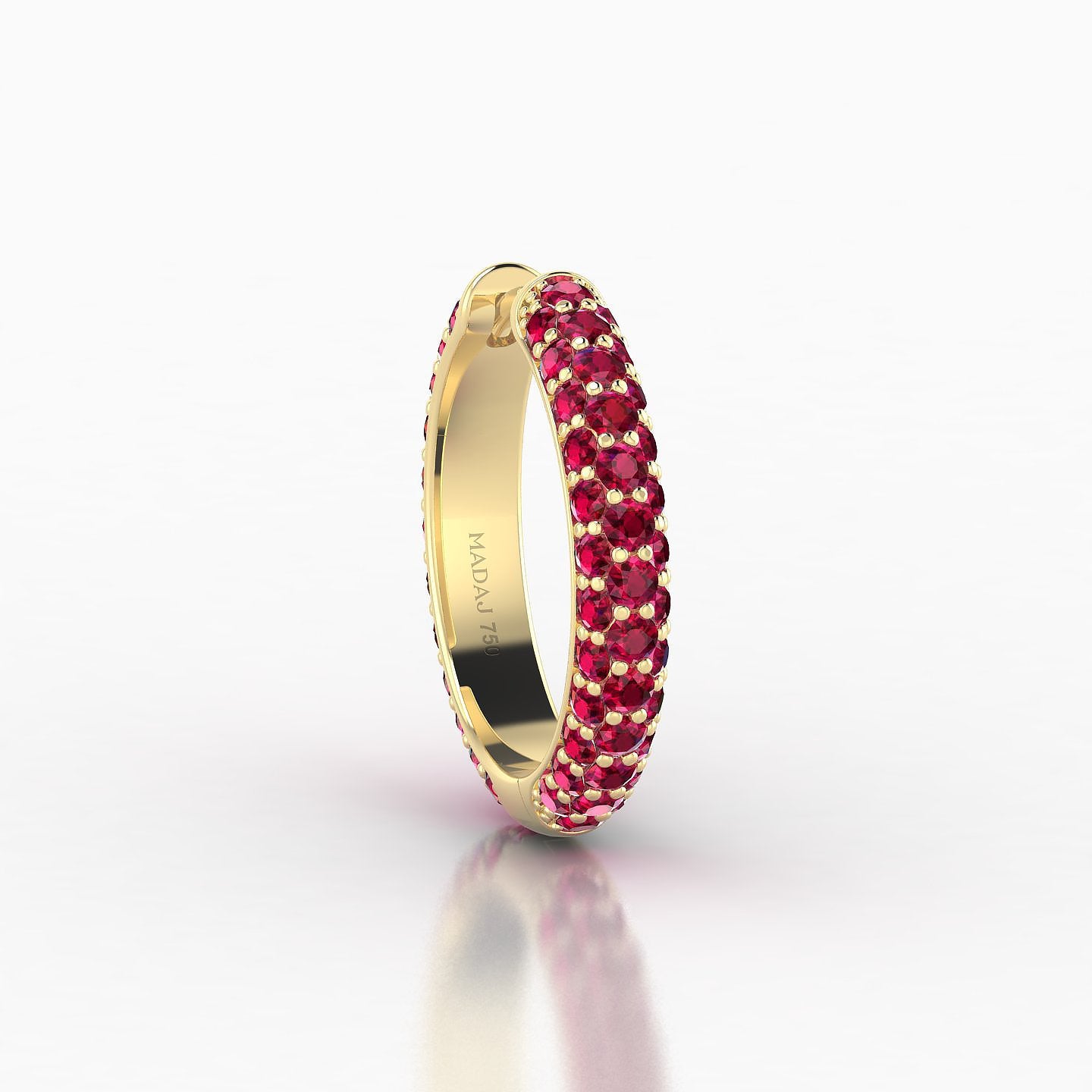 Theia | 18k Yellow Gold 11 mm Pave Ruby Hoop Piercing