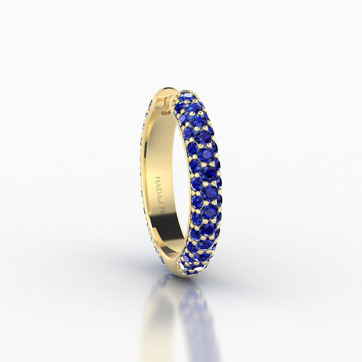 Theia | 18k Yellow Gold 11 mm Pave Sapphire Hoop Piercing