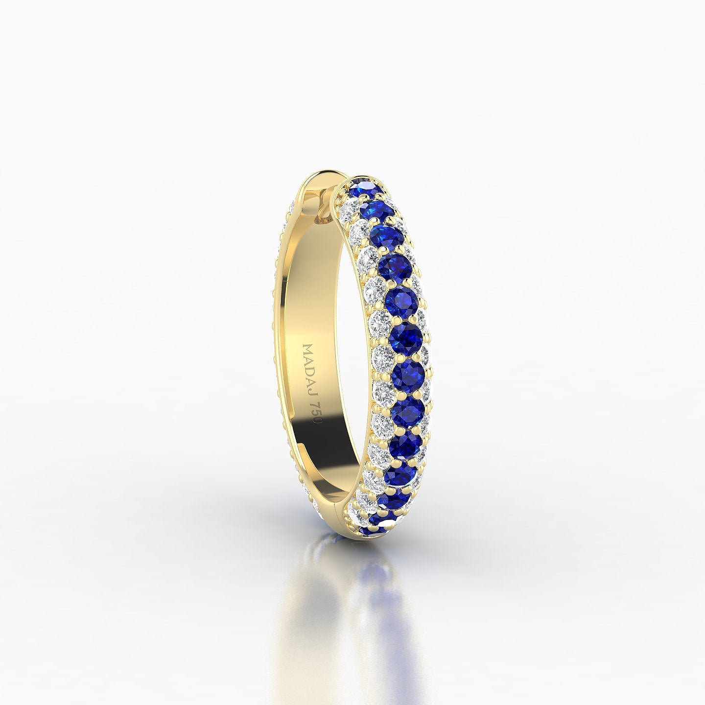 Theia | 18k Yellow Gold 11 mm Pave Sapphire & Diamond Hoop Piercing