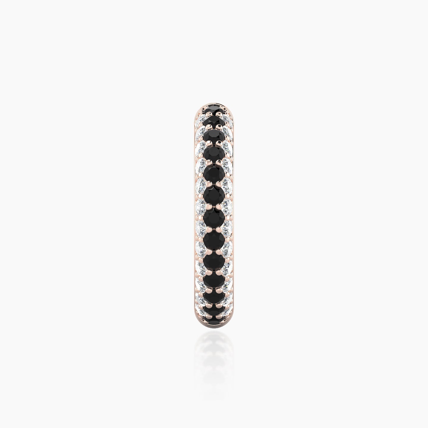 Theia | 18k Rose Gold 11 mm Pave Black Diamond & Diamond Hoop Piercing