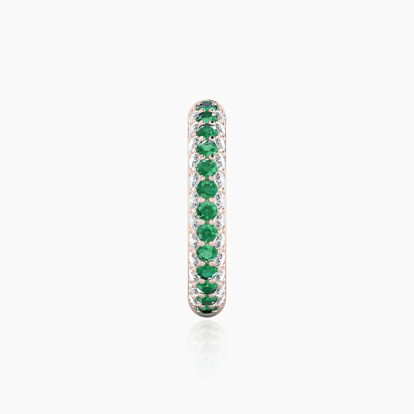 Theia | 18k Rose Gold 11 mm Pave Emerald & Diamond Hoop Piercing