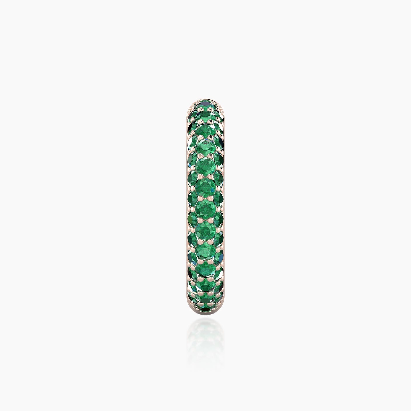 Theia | 18k Rose Gold 11 mm Pave Emerald Hoop Piercing