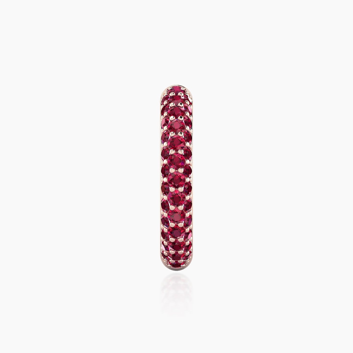 Theia | 18k Rose Gold 11 mm Pave Ruby Hoop Piercing