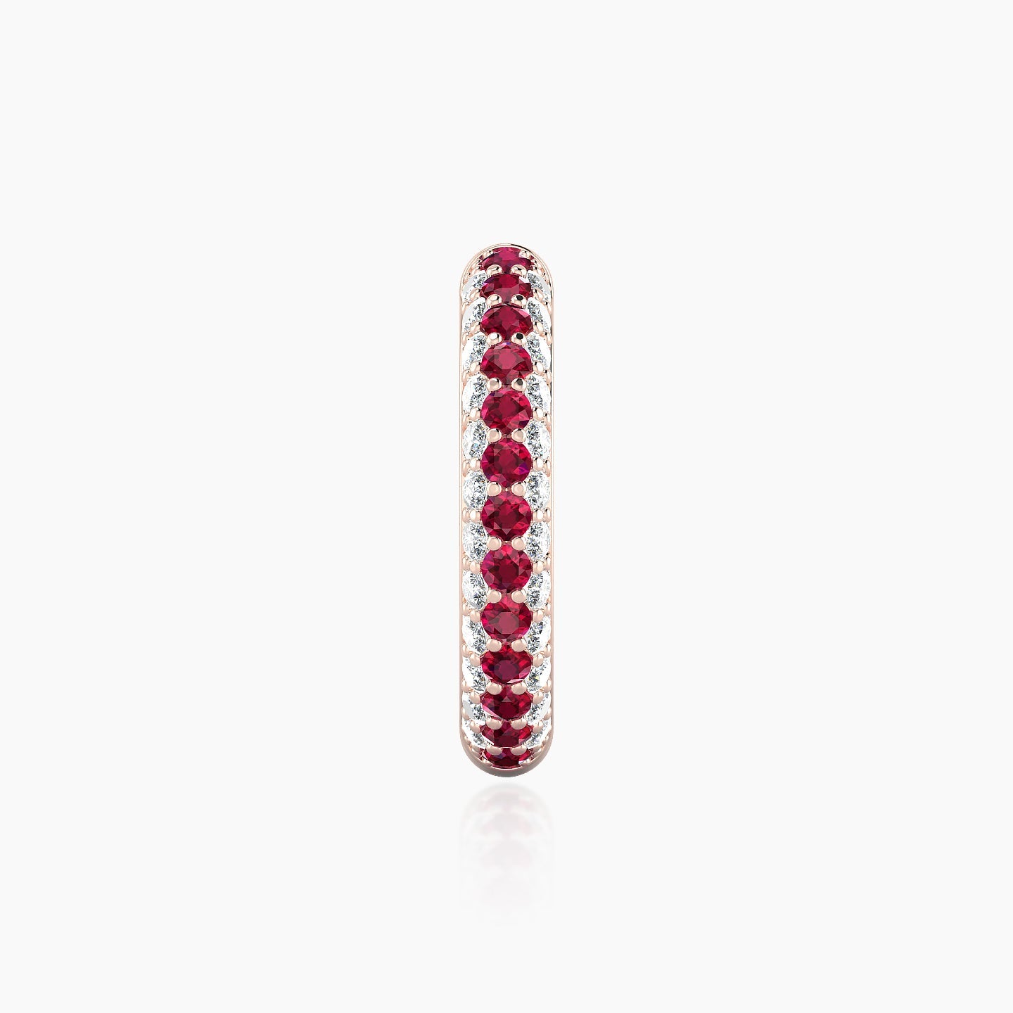 Theia | 18k Rose Gold 11 mm Pave Ruby & Diamond Hoop Piercing