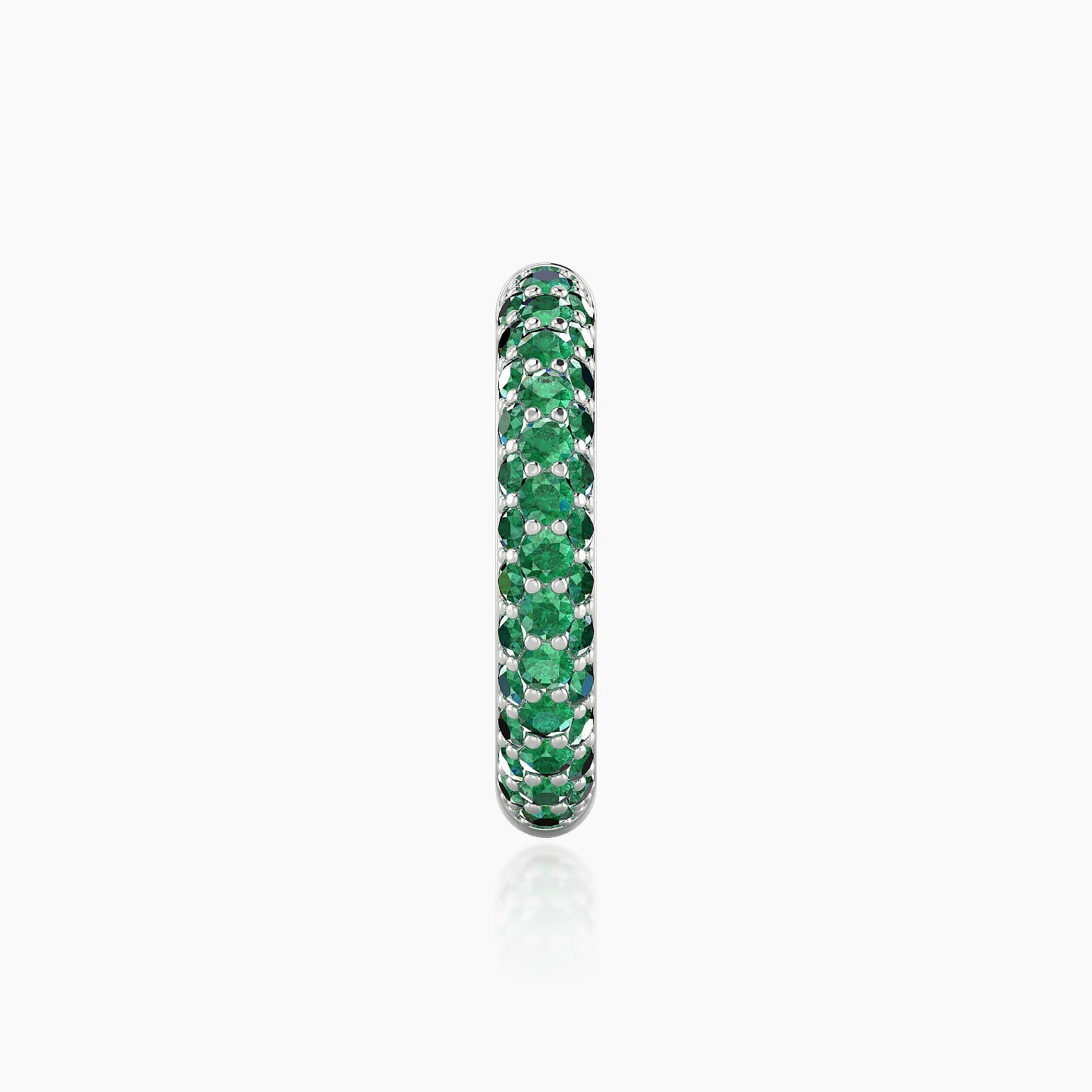 Theia | 18k White Gold 11 mm Pave Emerald Hoop Piercing