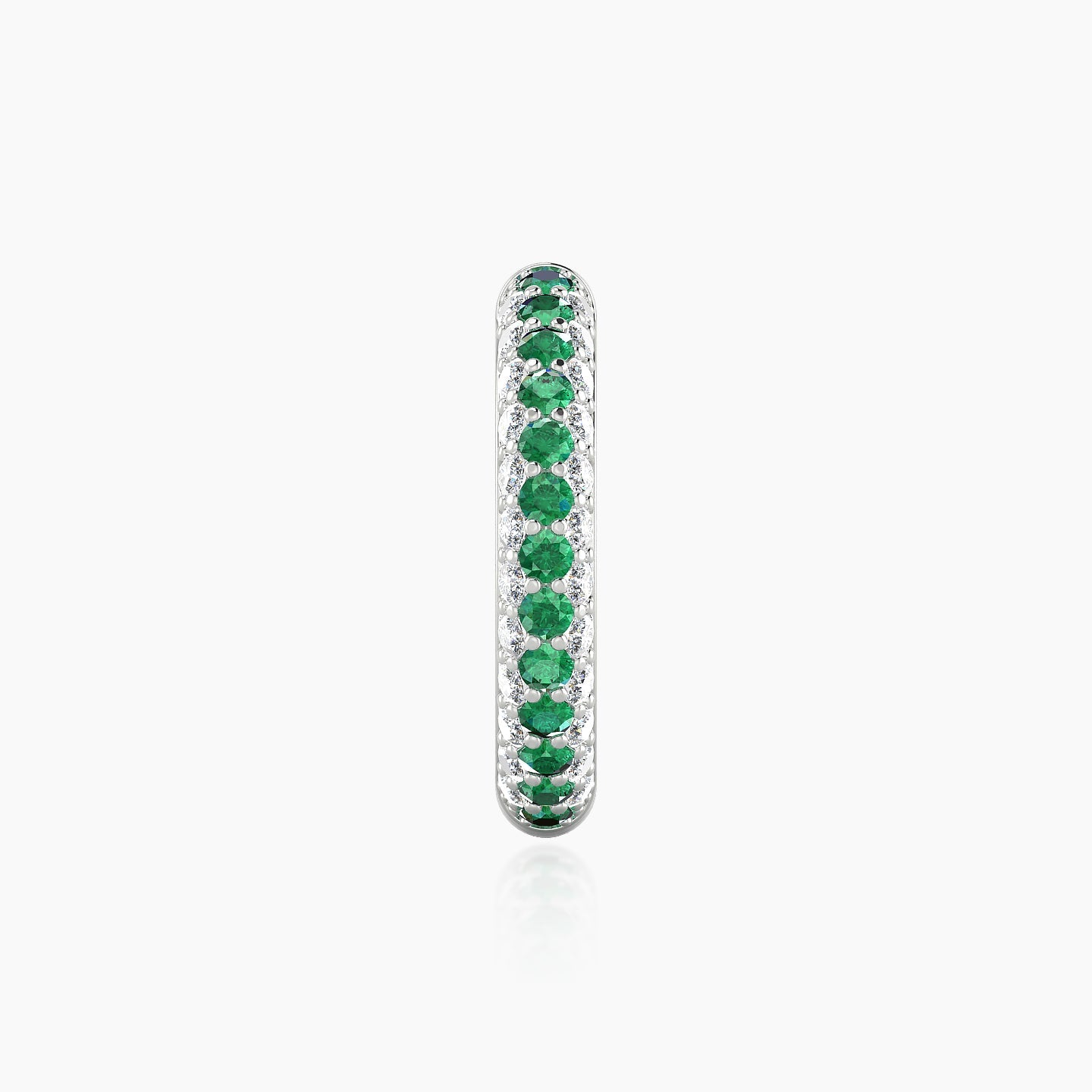 Theia | 18k White Gold 11 mm Pave Emerald & Diamond Hoop Piercing