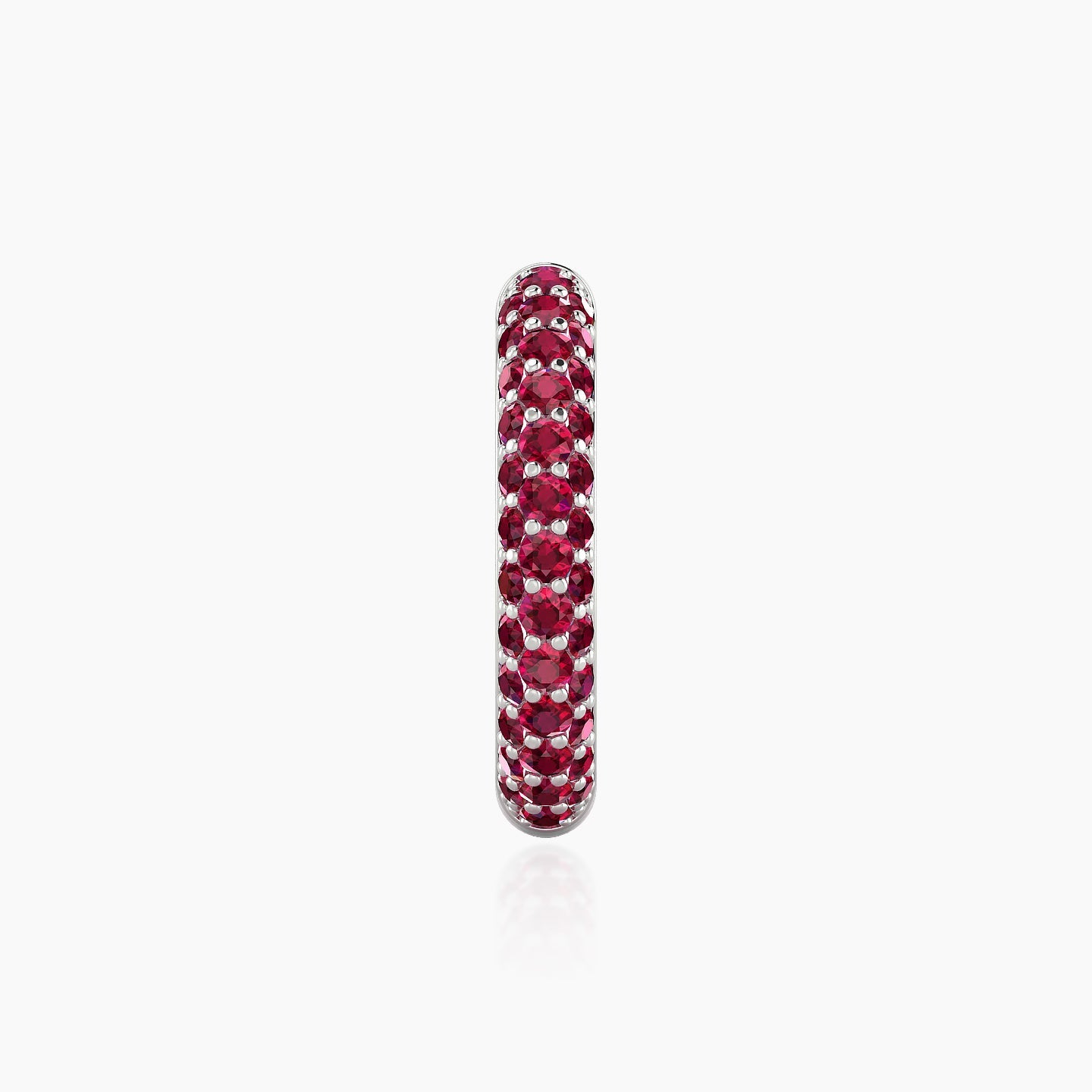 Theia | 18k White Gold 11 mm Pave Ruby Hoop Piercing