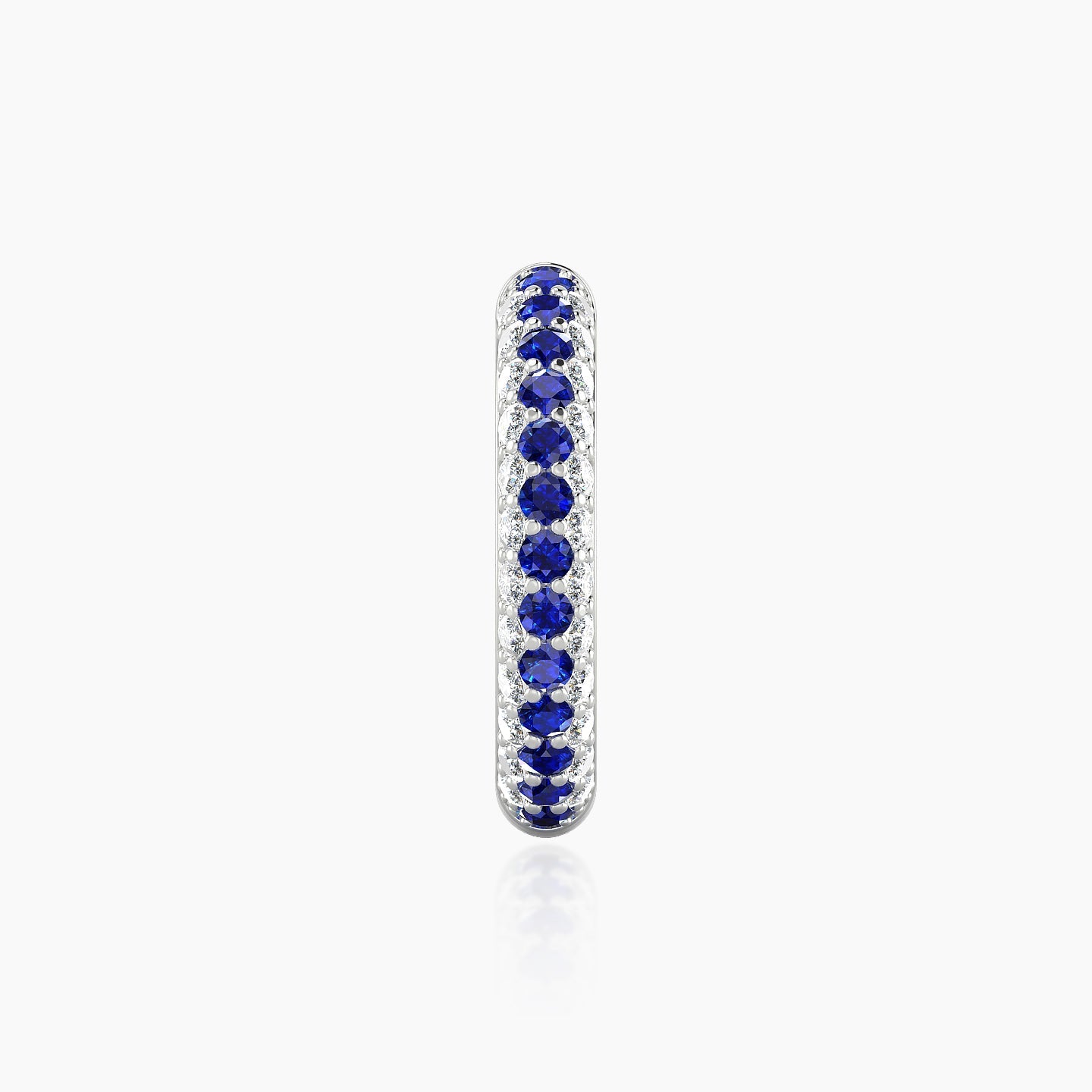 Theia | 18k White Gold 11 mm Pave Sapphire & Diamond Hoop Piercing