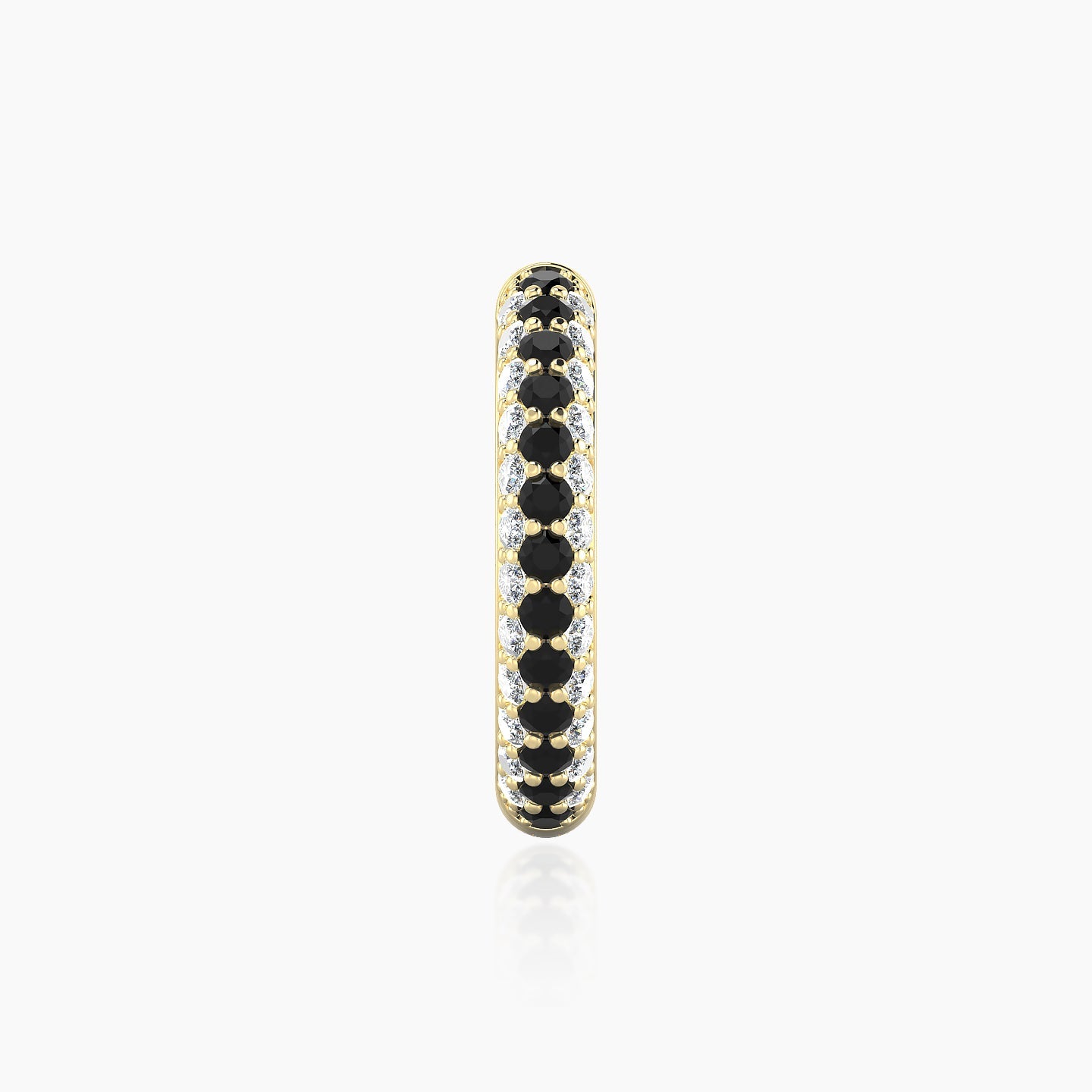 Theia | 18k Yellow Gold 11 mm Pave Black Diamond & Diamond Hoop Piercing