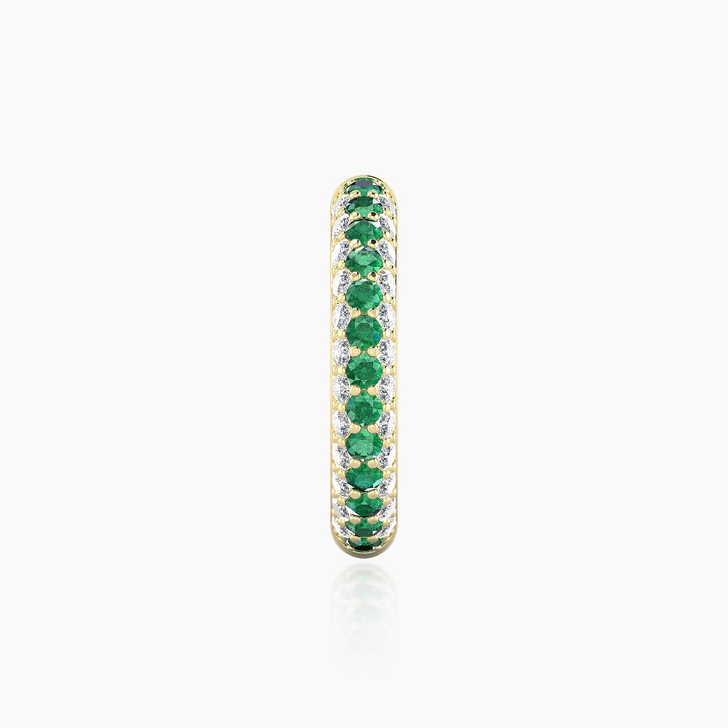 Theia | 18k Yellow Gold 11 mm Pave Emerald & Diamond Hoop Piercing