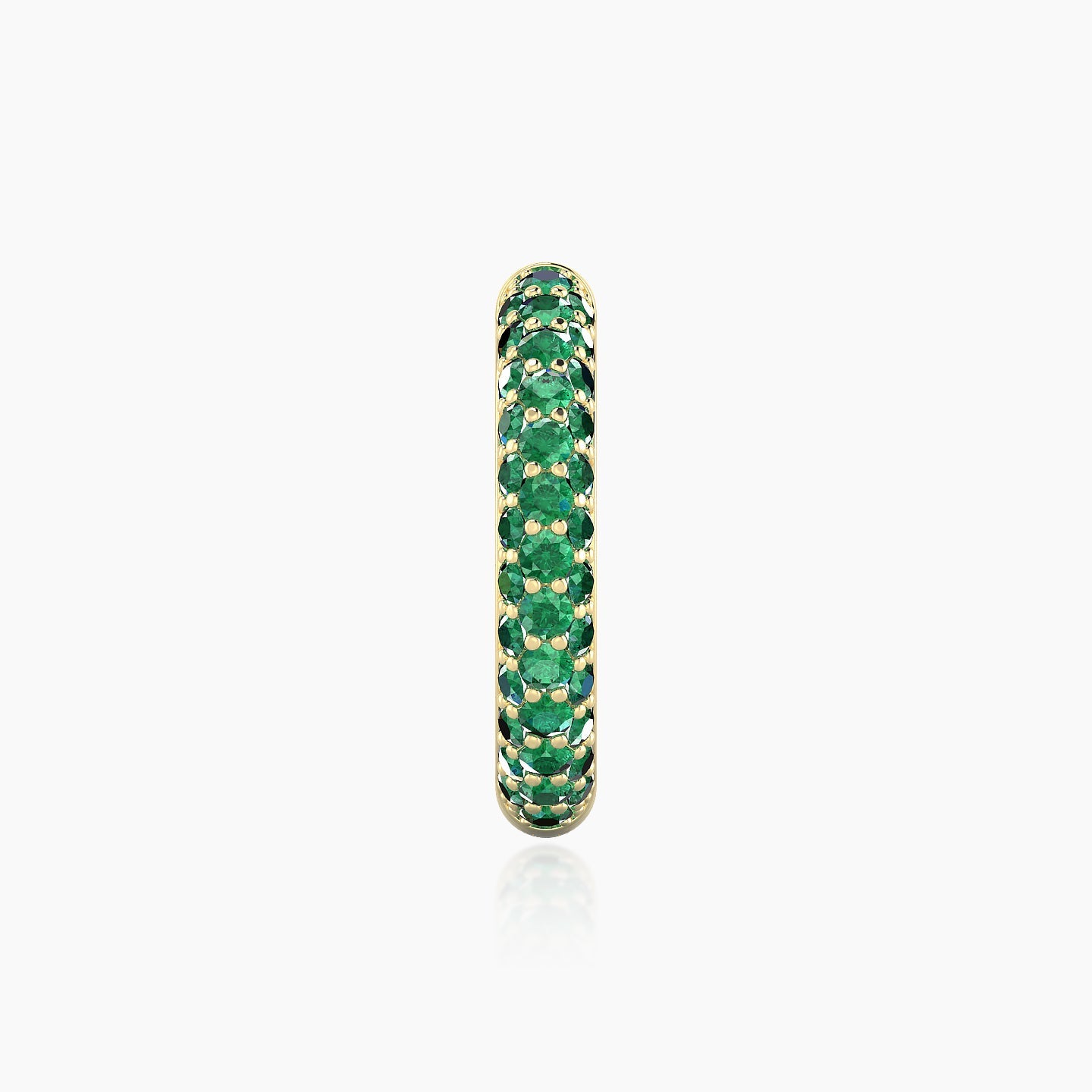 Theia | 18k Yellow Gold 11 mm Pave Emerald Hoop Piercing