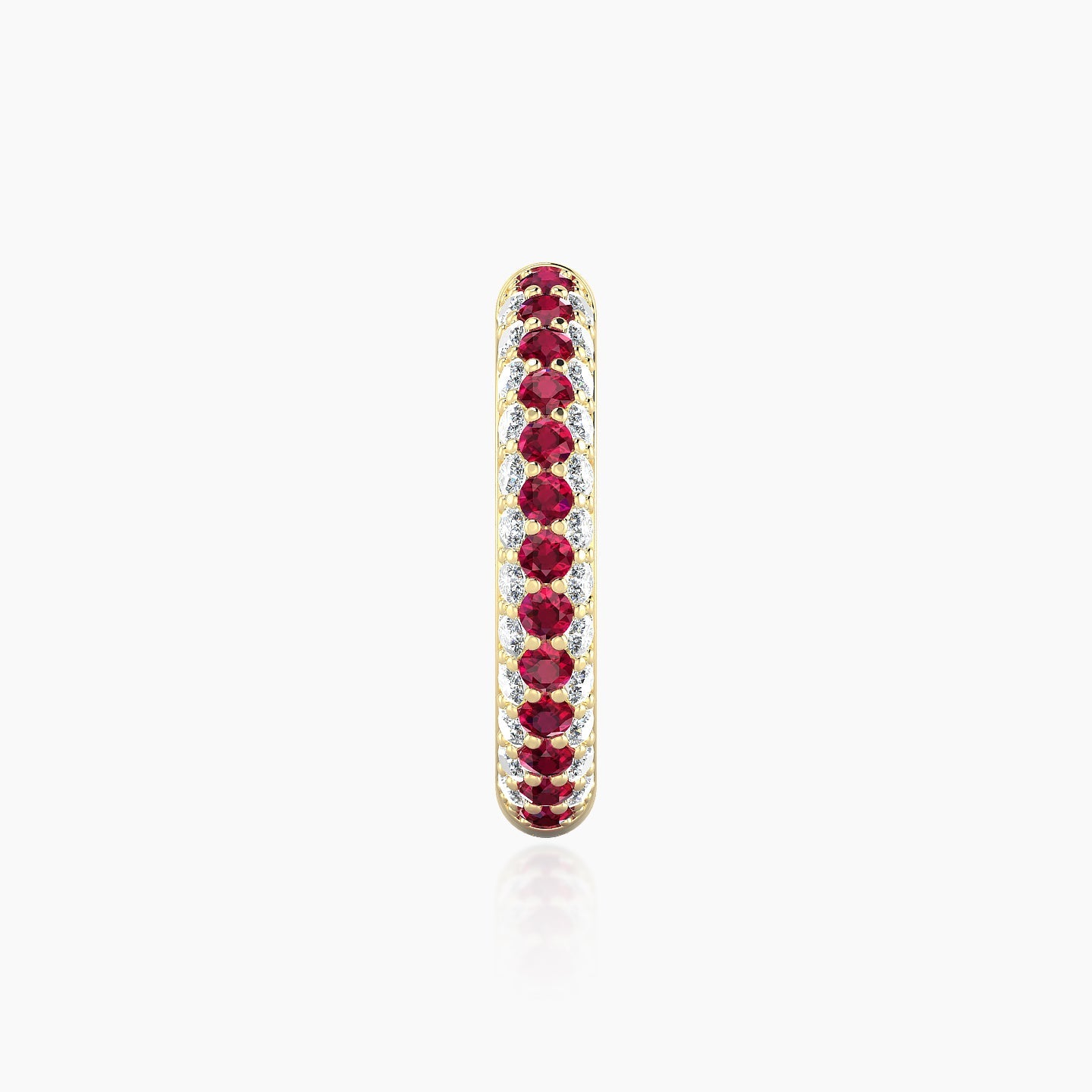 Theia | 18k Yellow Gold 11 mm Pave Ruby & Diamond Hoop Piercing