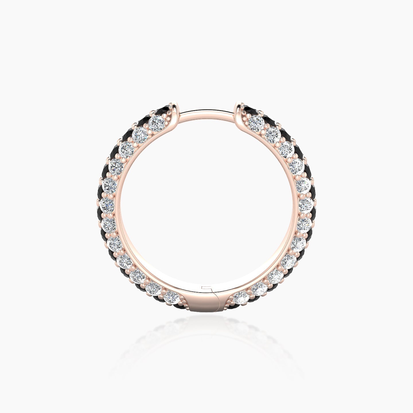 Theia | 18k Rose Gold 11 mm Pave Black Diamond & Diamond Hoop Piercing