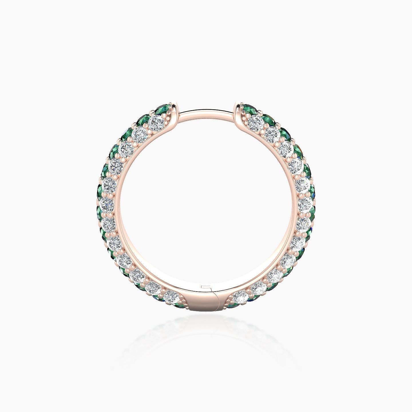 Theia | 18k Rose Gold 11 mm Pave Emerald & Diamond Hoop Piercing