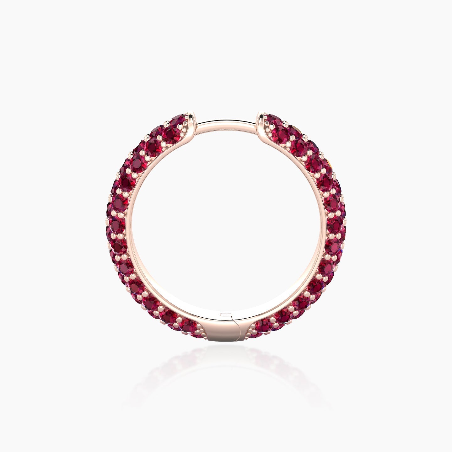 Theia | 18k Rose Gold 11 mm Pave Ruby Hoop Piercing