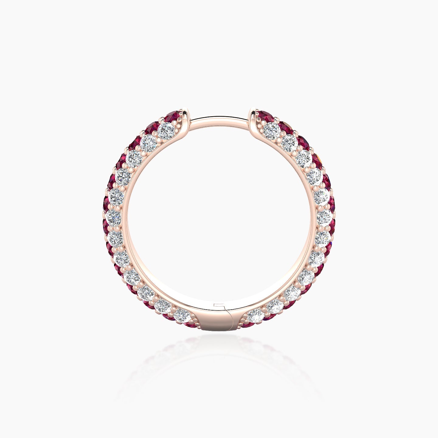 Theia | 18k Rose Gold 11 mm Pave Ruby & Diamond Hoop Piercing