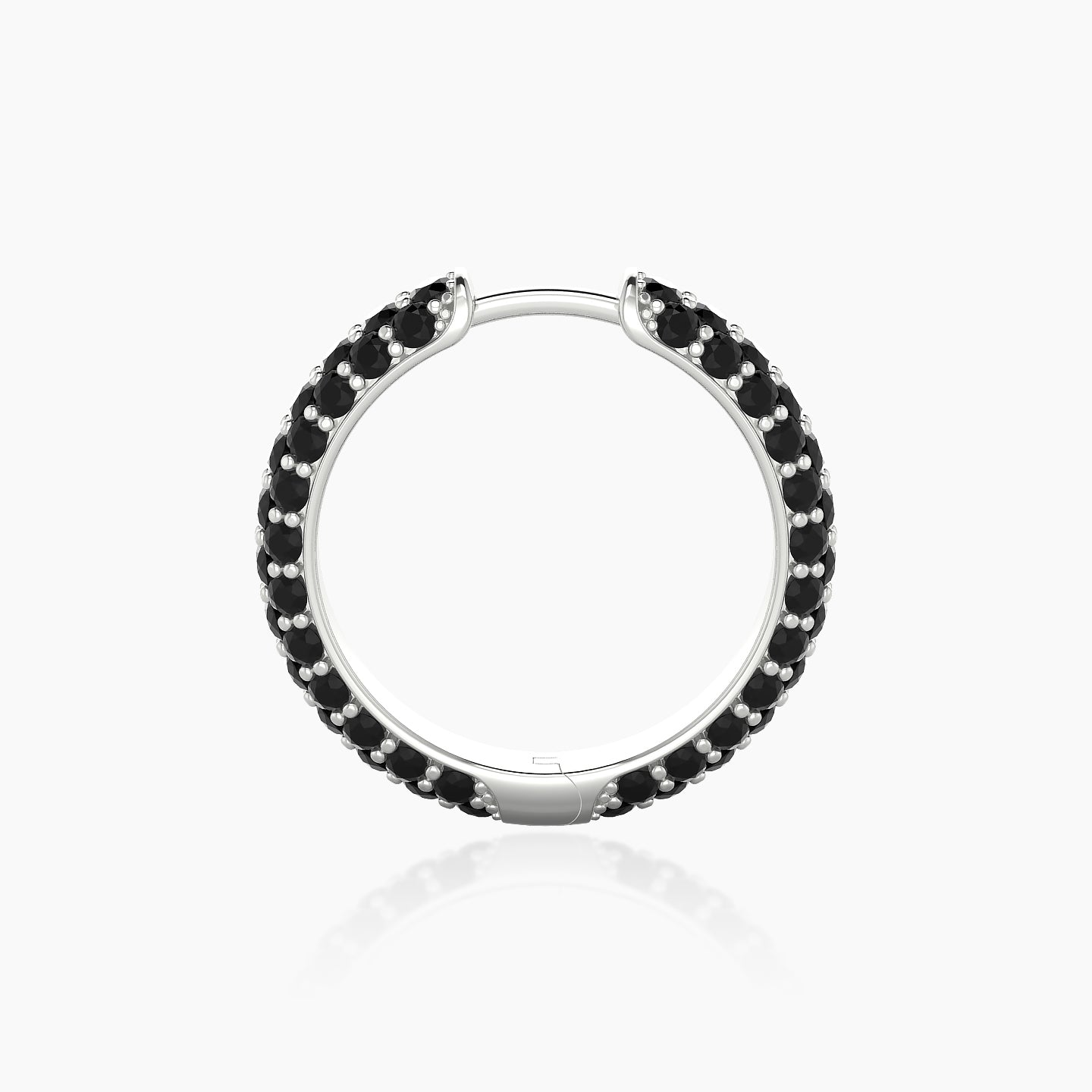 Theia | 18k White Gold 11 mm Pave Black Diamond Hoop Piercing