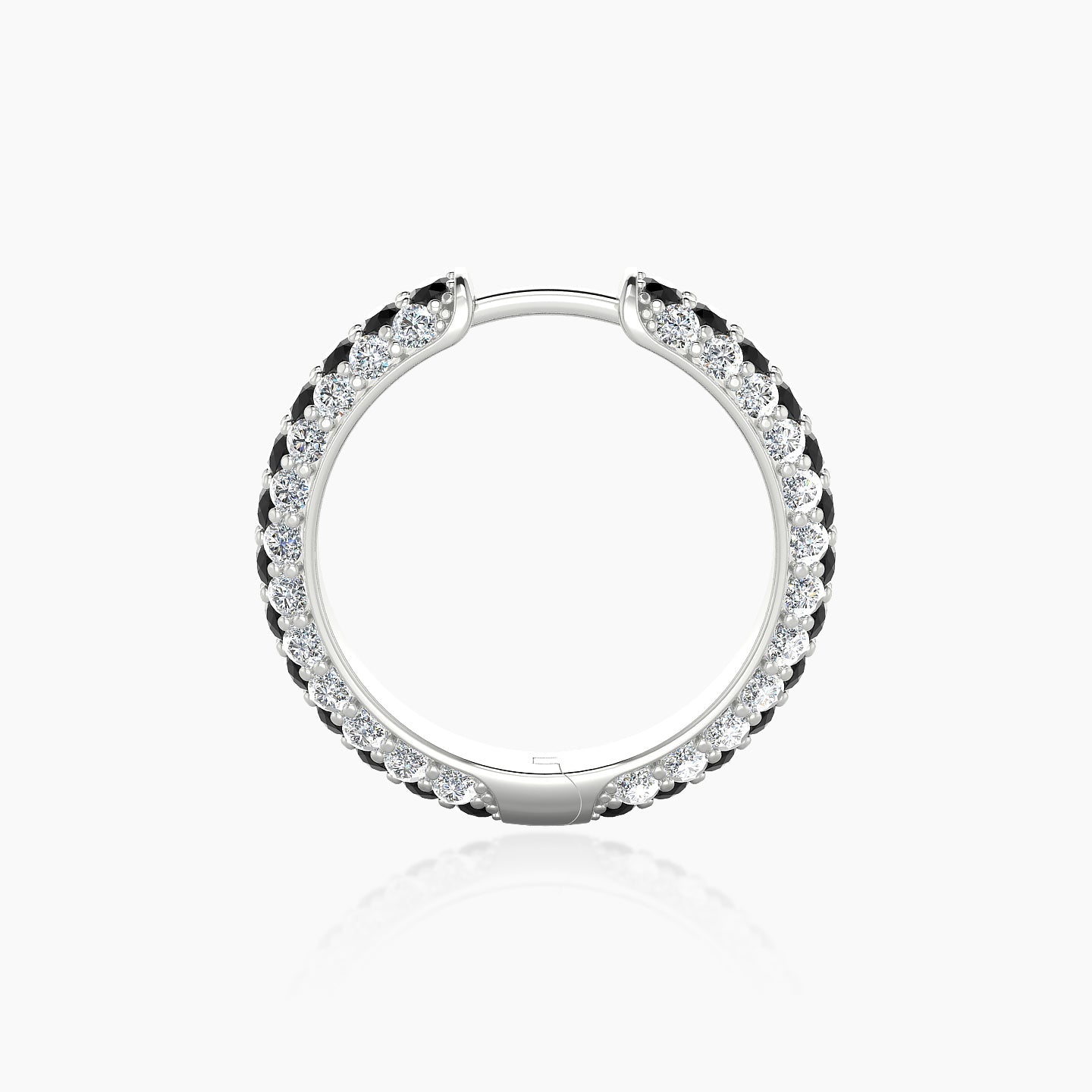 Theia | 18k White Gold 11 mm Pave Black Diamond & Diamond Hoop Piercing