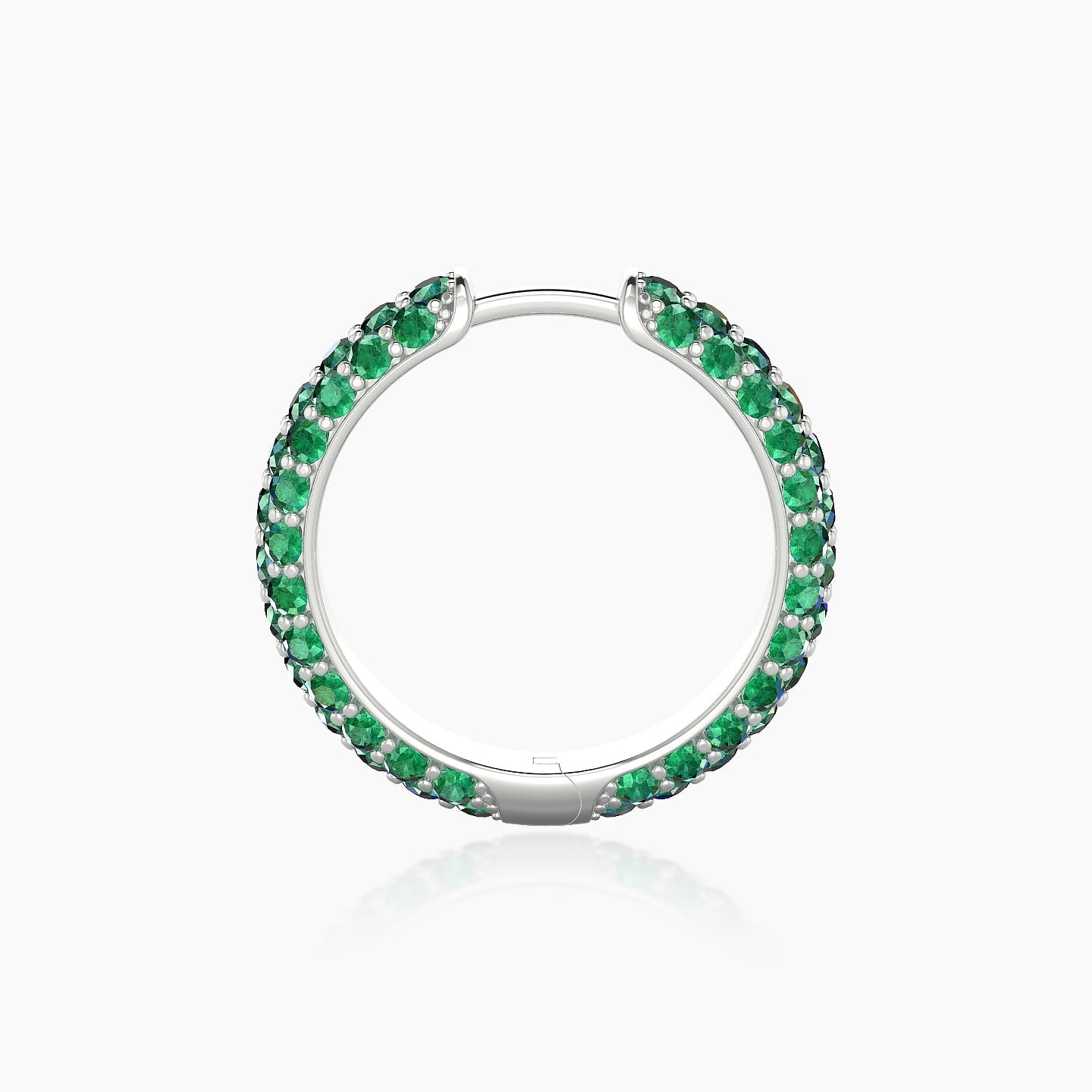 Theia | 18k White Gold 11 mm Pave Emerald Hoop Piercing