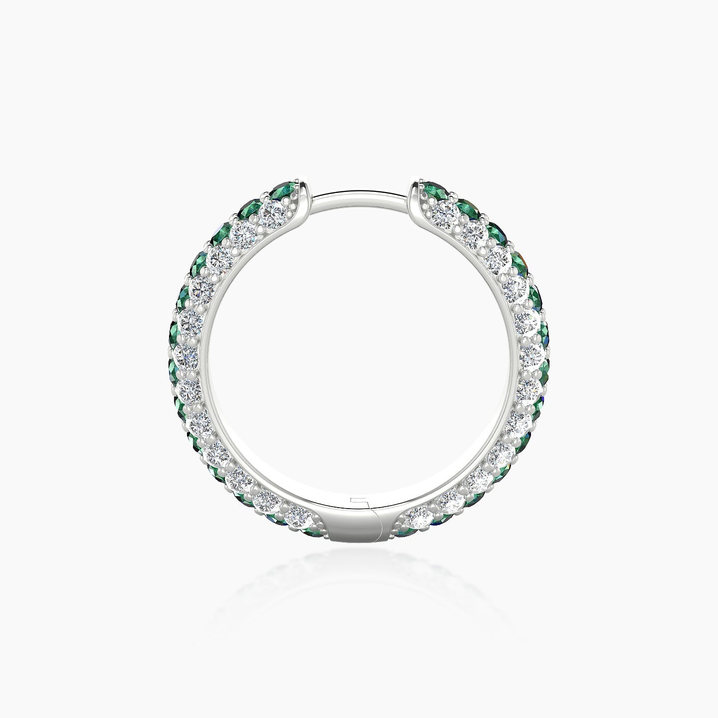 Theia | 18k White Gold 11 mm Pave Emerald & Diamond Hoop Piercing