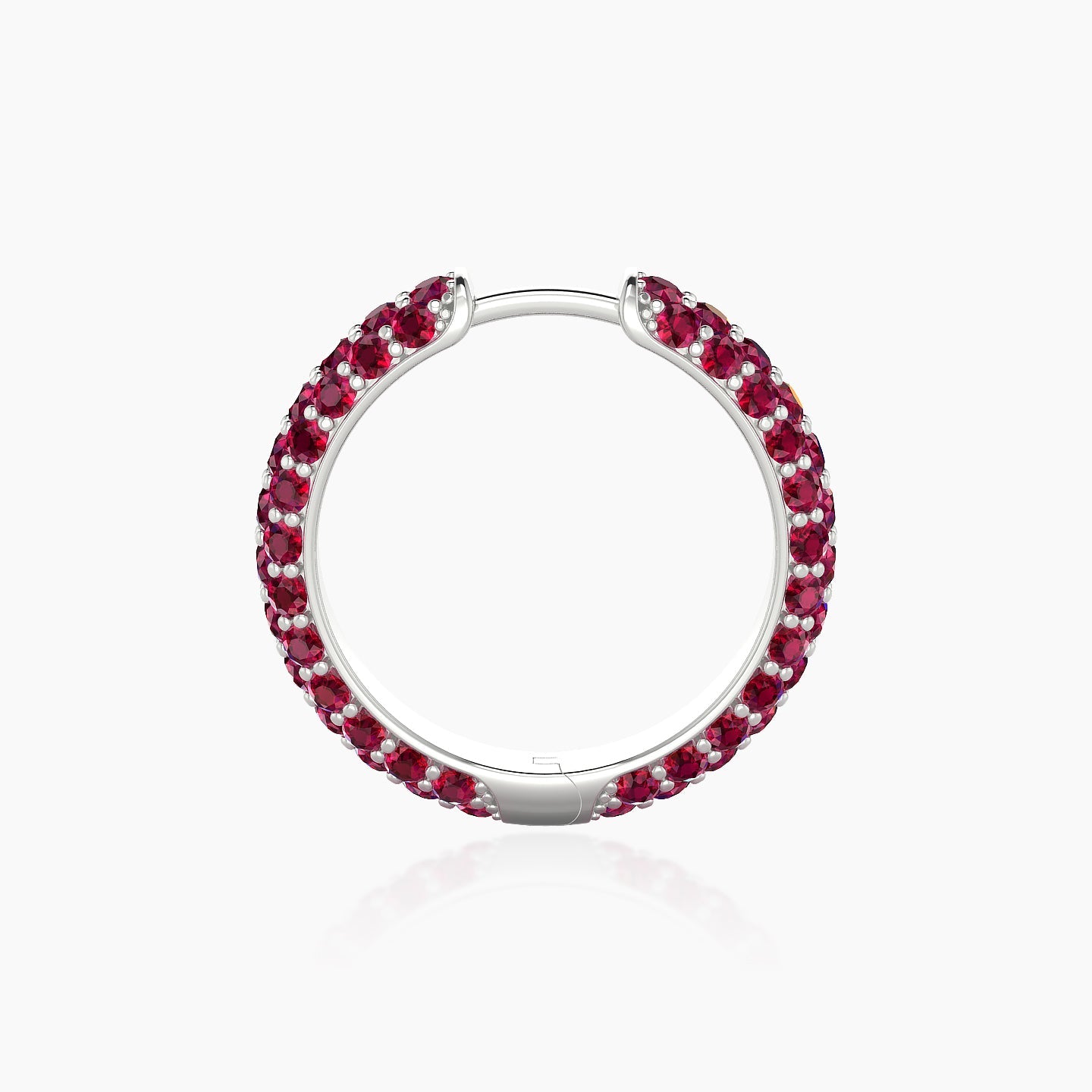 Theia | 18k White Gold 11 mm Pave Ruby Hoop Piercing