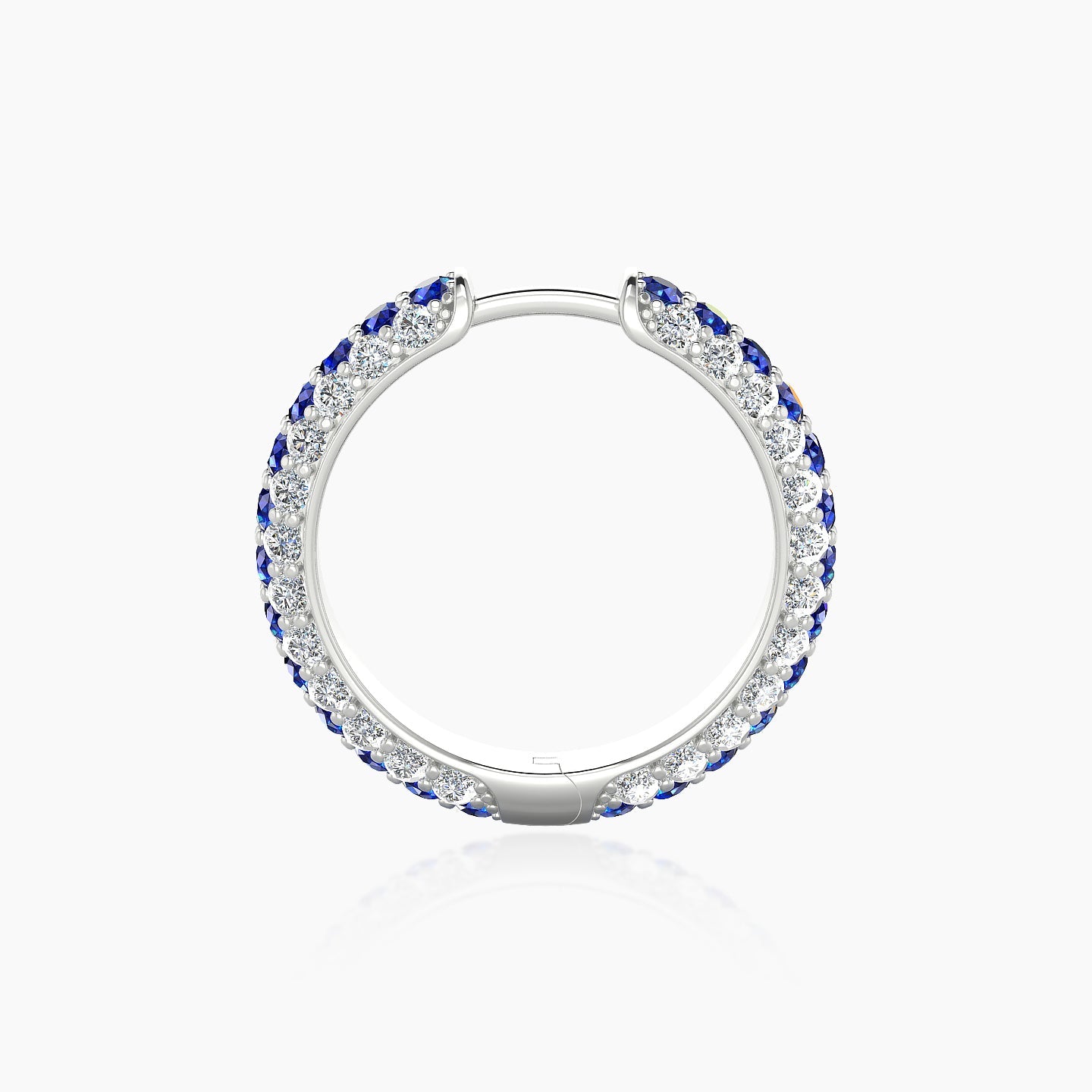 Theia | 18k White Gold 11 mm Pave Sapphire & Diamond Hoop Piercing