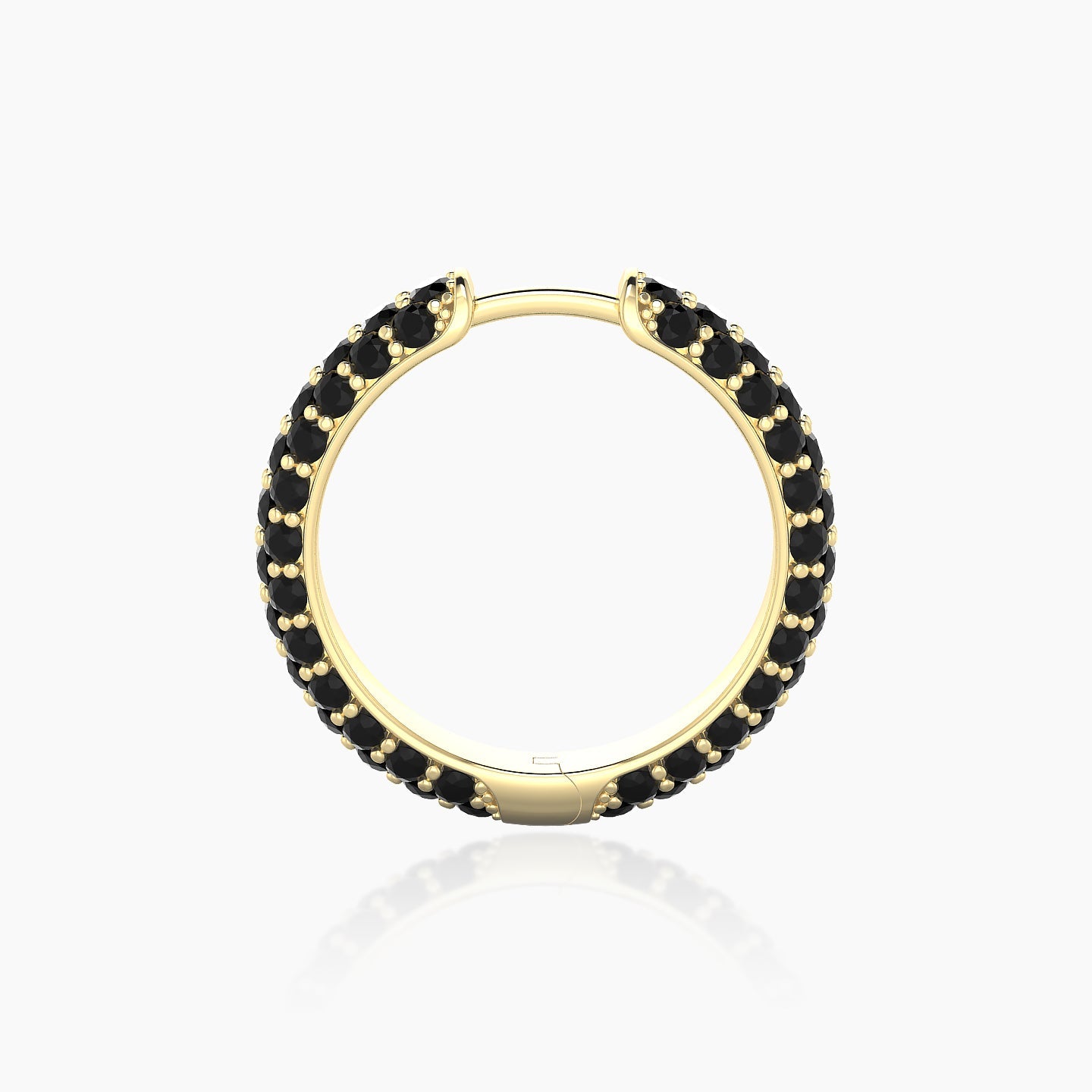 Theia | 18k Yellow Gold 11 mm Pave Black Diamond Hoop Piercing