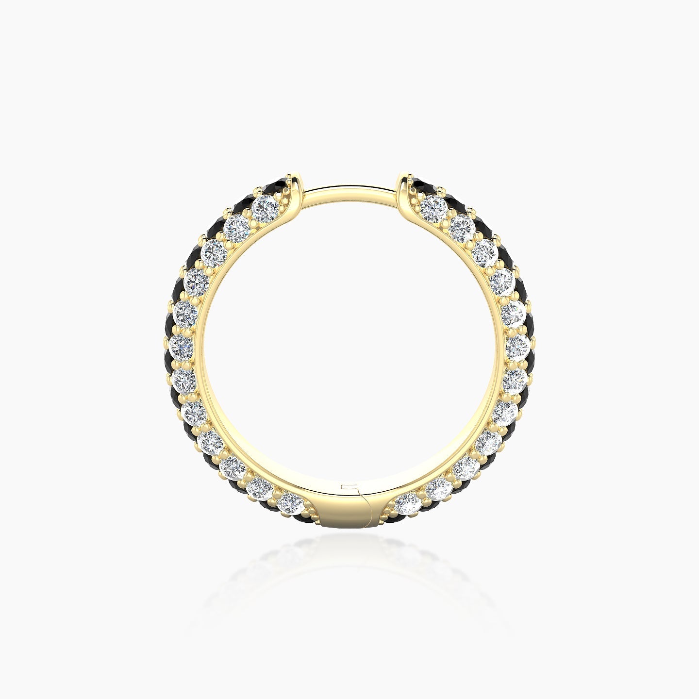 Theia | 18k Yellow Gold 11 mm Pave Black Diamond & Diamond Hoop Piercing