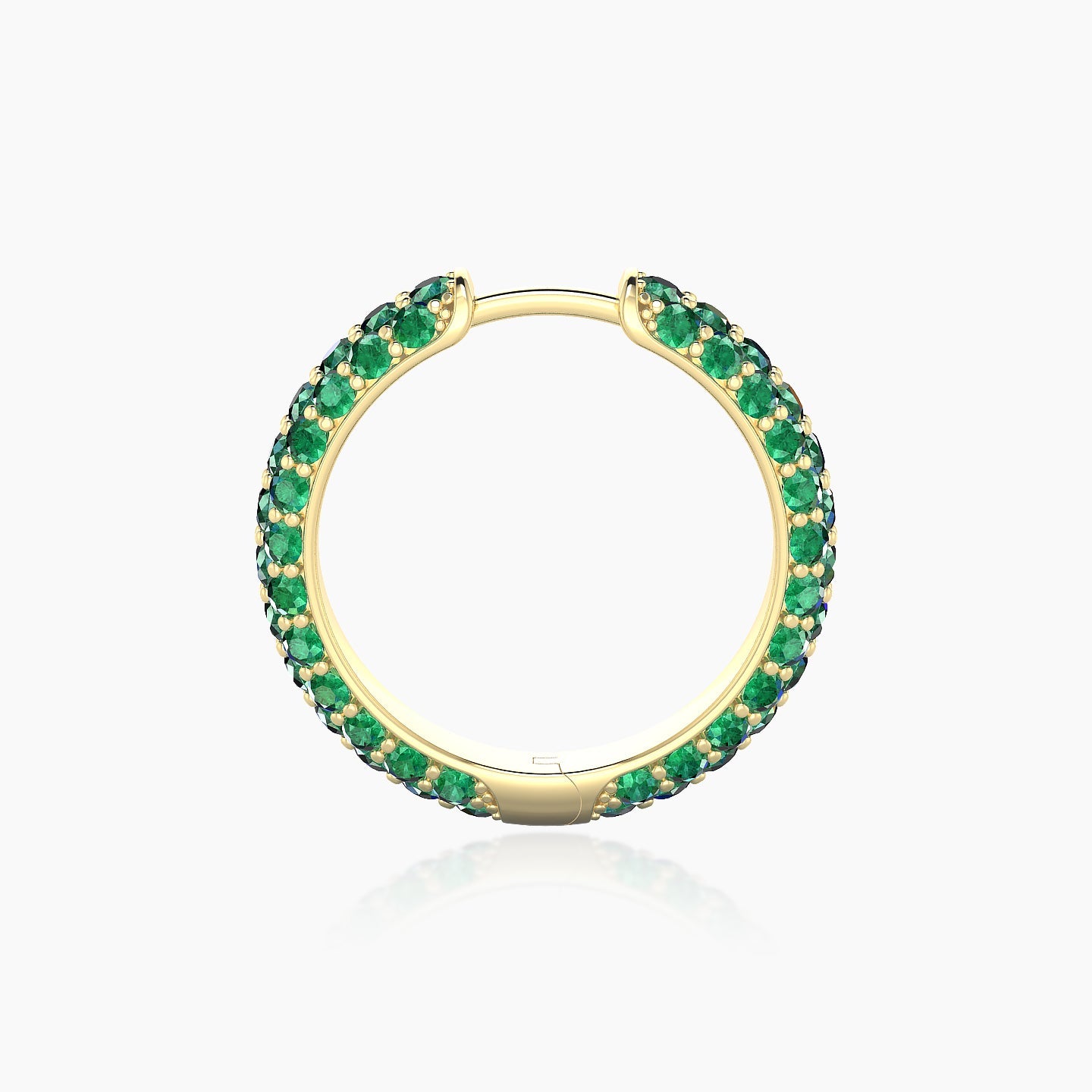 Theia | 18k Yellow Gold 11 mm Pave Emerald Hoop Piercing