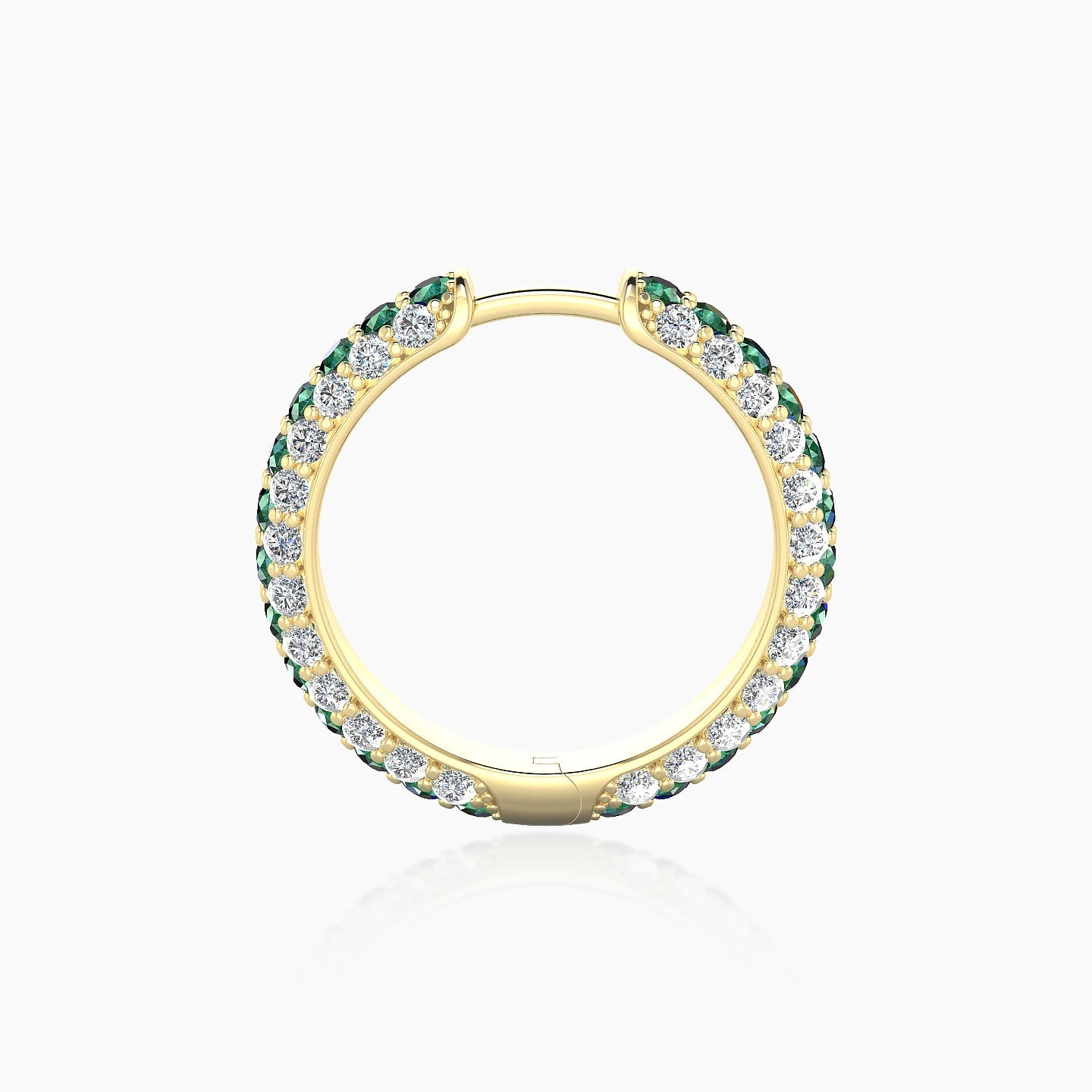 Theia | 18k Yellow Gold 11 mm Pave Emerald & Diamond Hoop Piercing