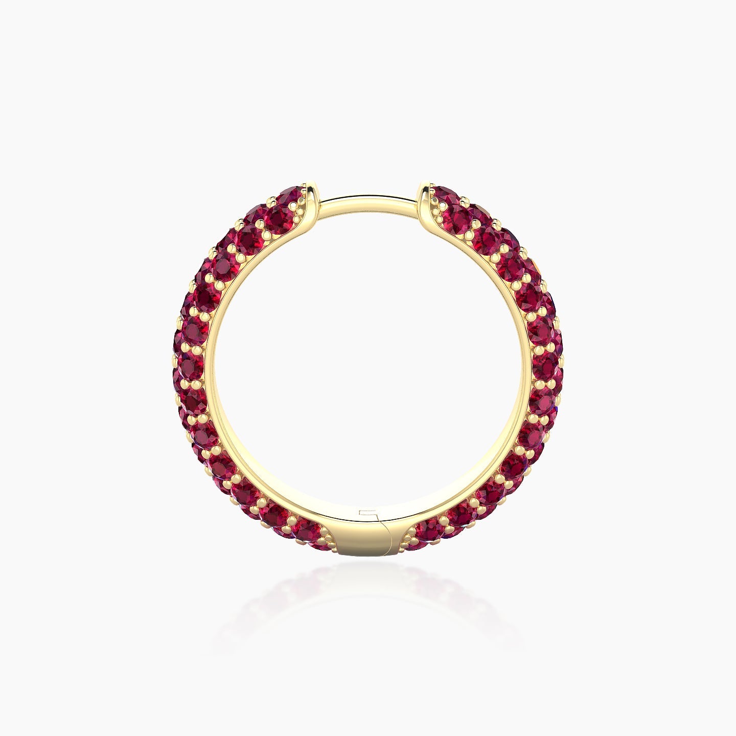 Theia | 18k Yellow Gold 11 mm Pave Ruby Hoop Piercing