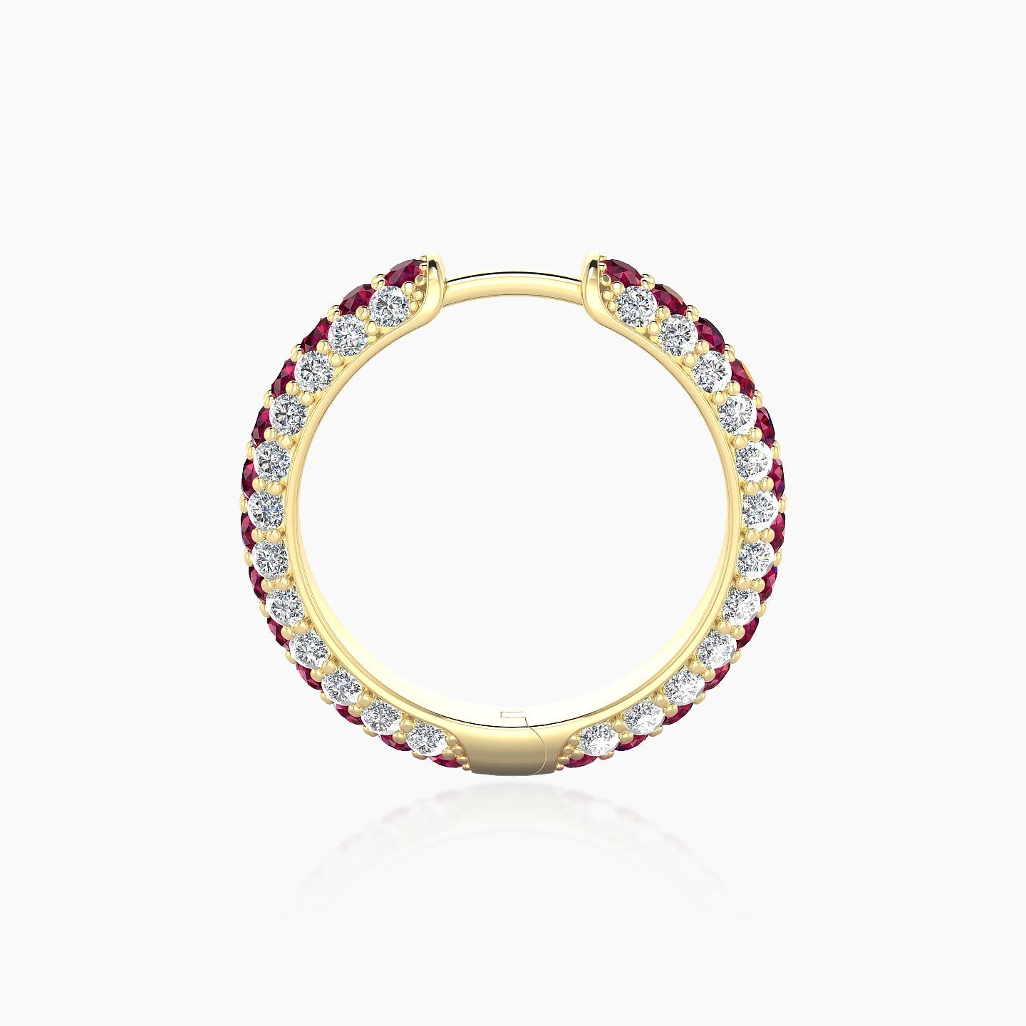 Theia | 18k Yellow Gold 11 mm Pave Ruby & Diamond Hoop Piercing