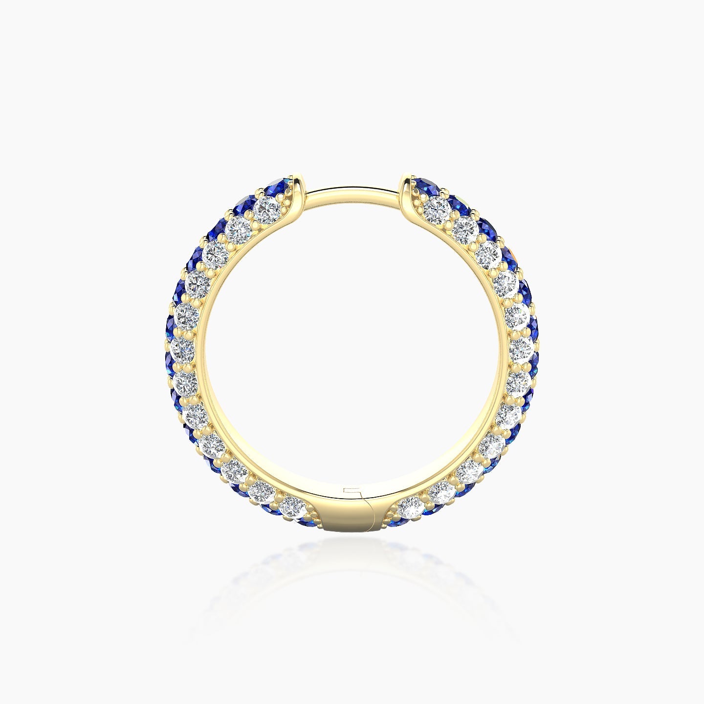 Theia | 18k Yellow Gold 11 mm Pave Sapphire & Diamond Hoop Piercing