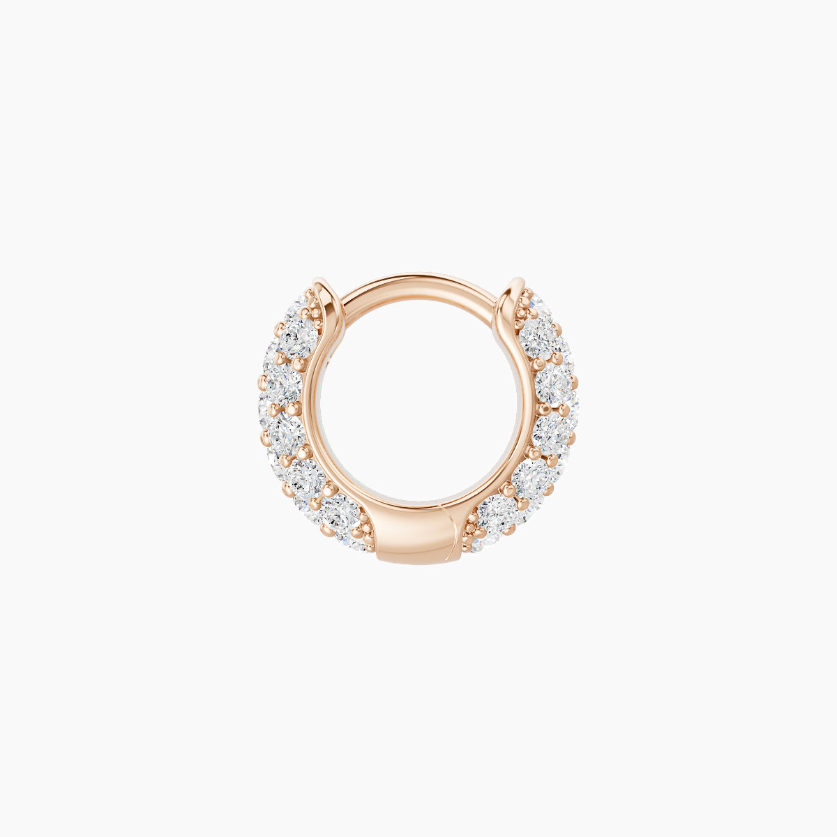 Theia | 18k Rose Gold 5 mm Pave Diamond Hoop Piercing
