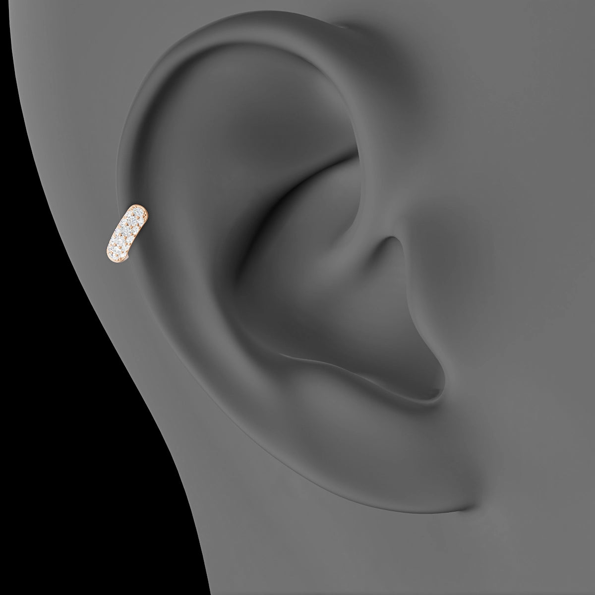 Theia | 18k Rose Gold 5 mm Pave Diamond Hoop Piercing