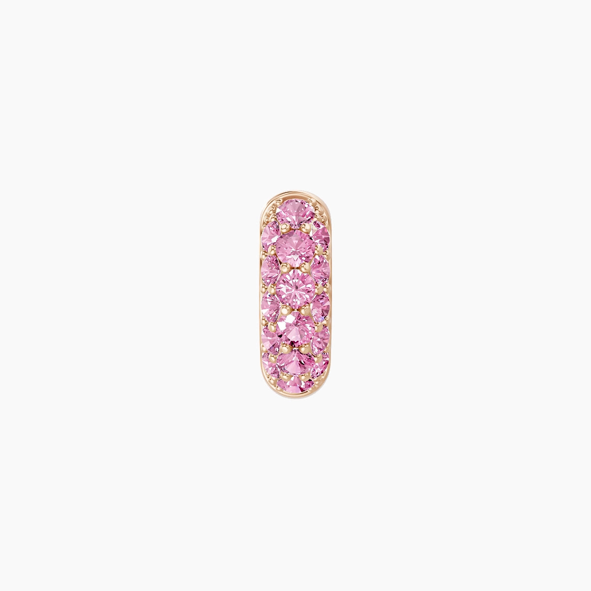Theia | 18k Rose Gold 5 mm Pave Pink Sapphire Hoop Piercing