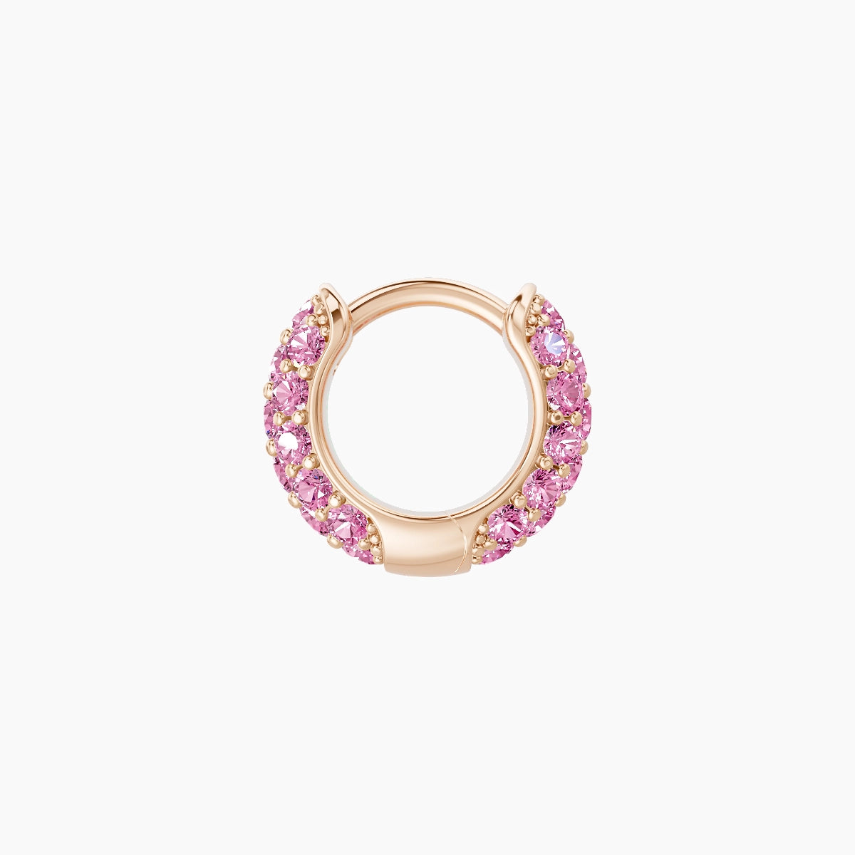 Theia | 18k Rose Gold 5 mm Pave Pink Sapphire Hoop Piercing