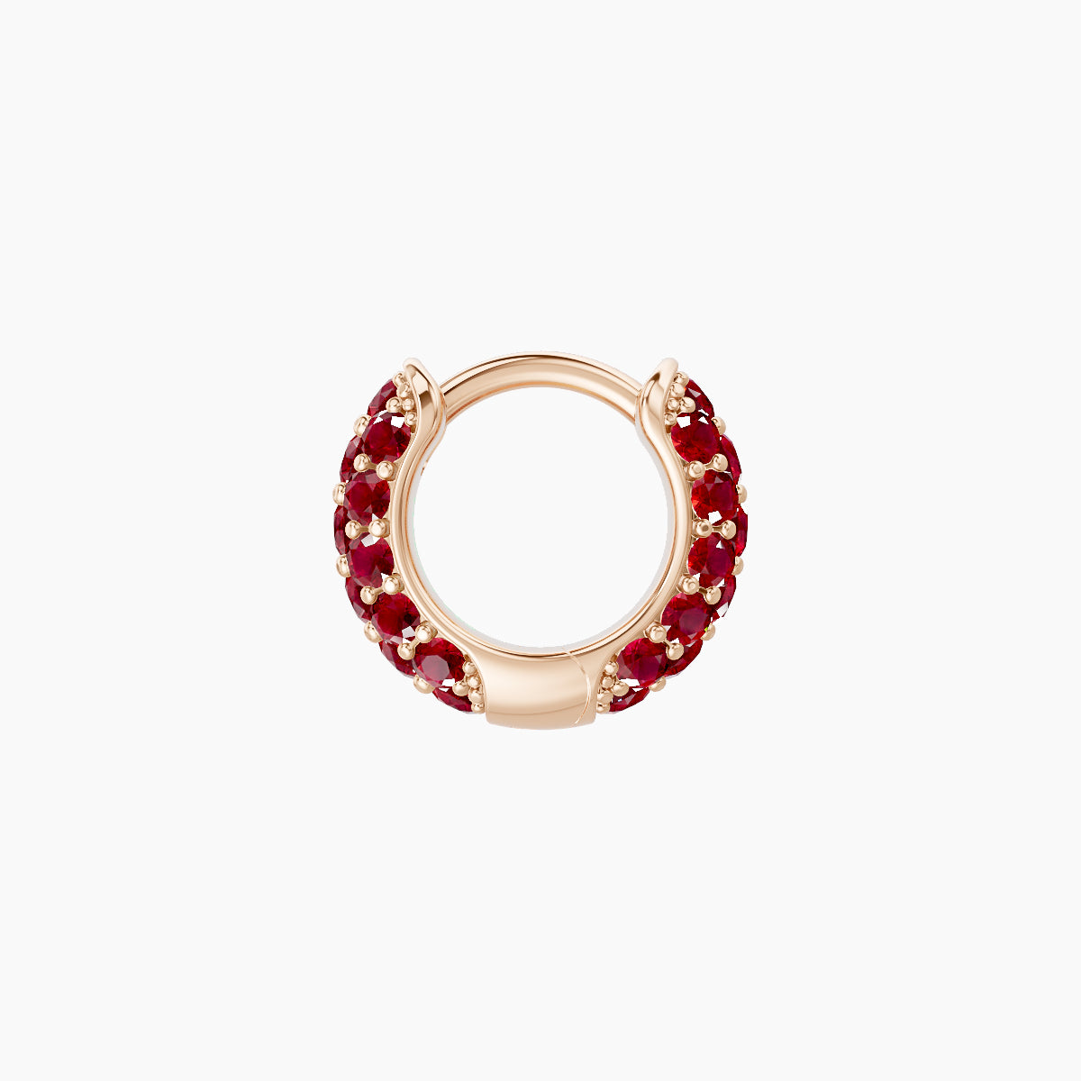 Theia | 18k Rose Gold 5 mm Pave Ruby Hoop Piercing