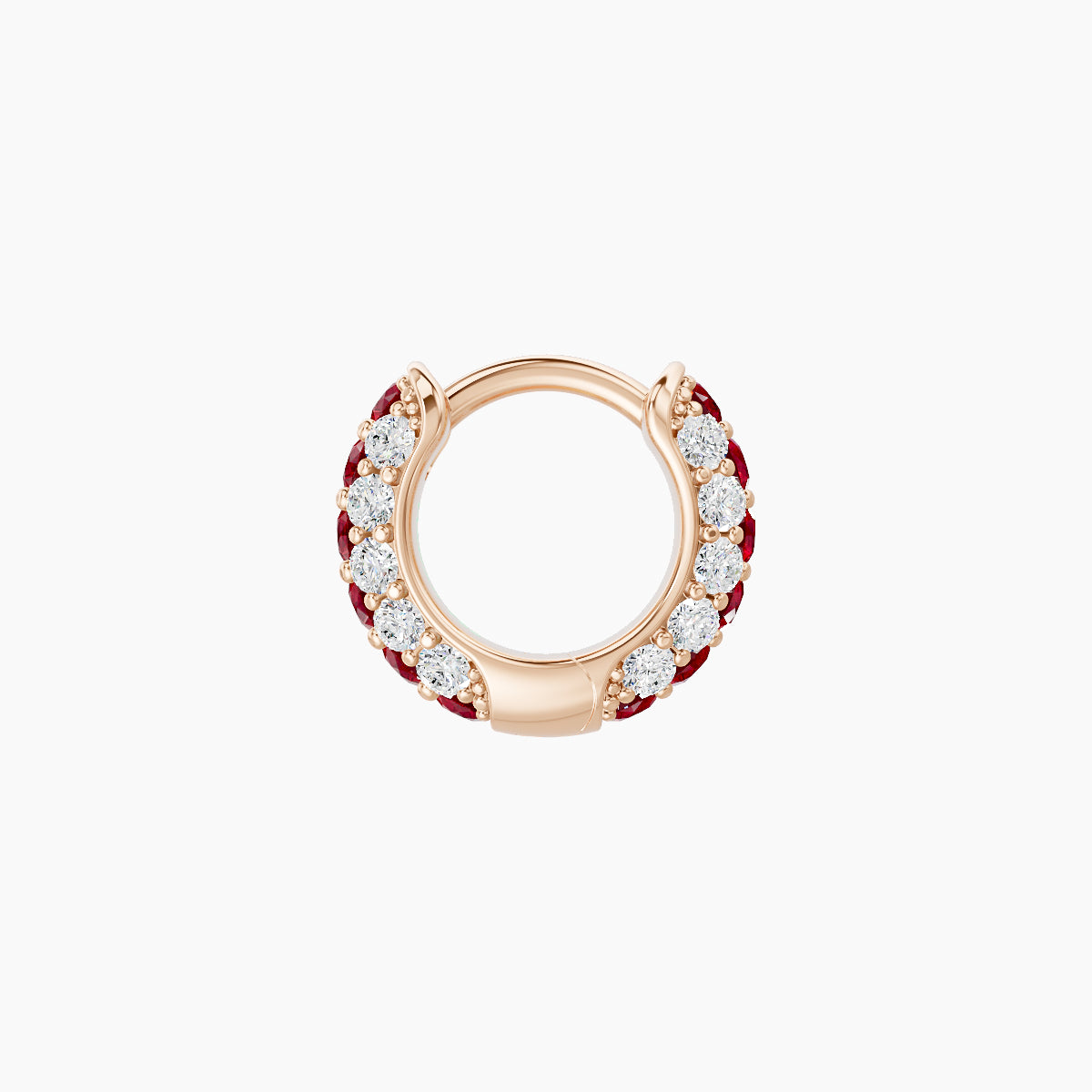 Theia | 18k Rose Gold 5 mm Pave Ruby & Diamond Hoop Piercing