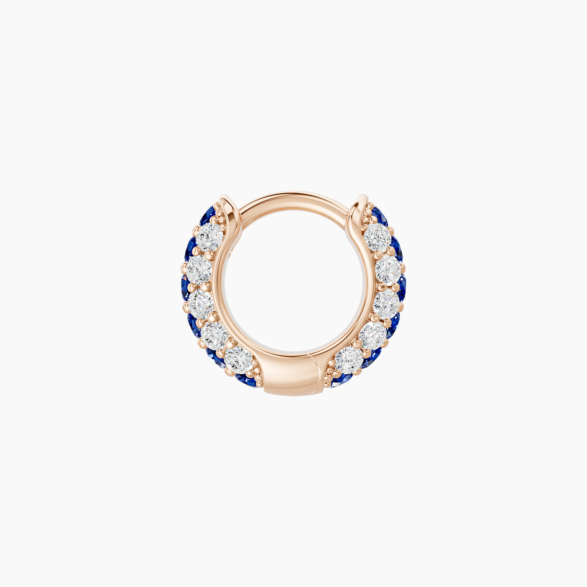 Theia | 18k Rose Gold 5 mm Pave Sapphire & Diamond Hoop Piercing