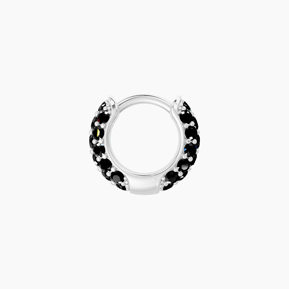 Theia | 18k White Gold 5 mm Pave Black Diamond Hoop Piercing