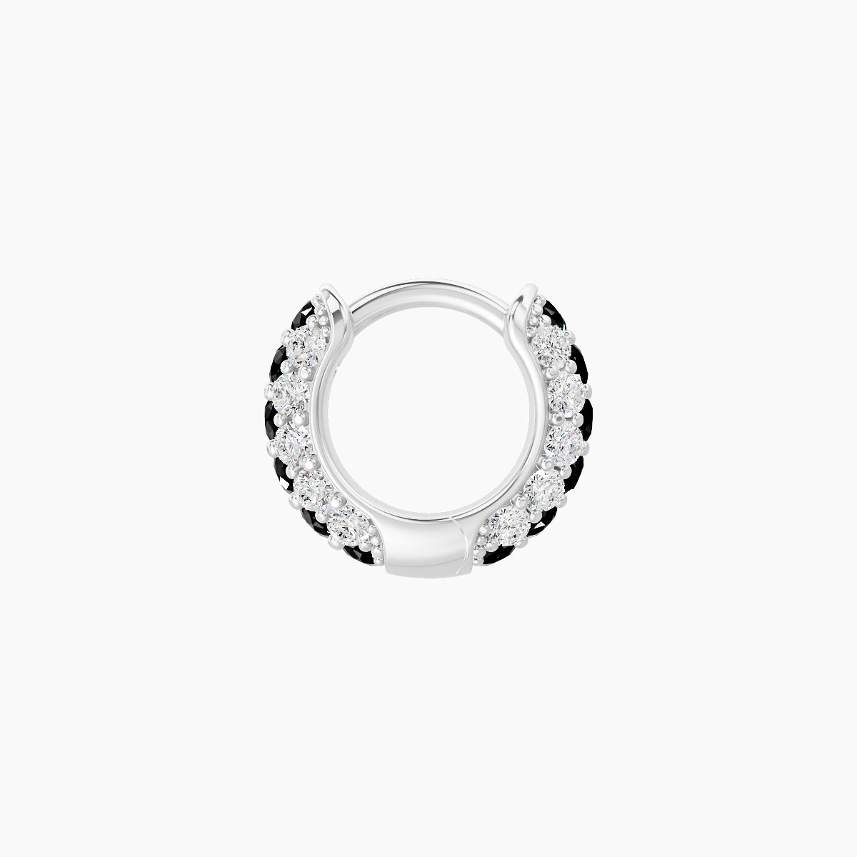 Theia | 18k White Gold 5 mm Pave Black Diamond & Diamond Hoop Piercing
