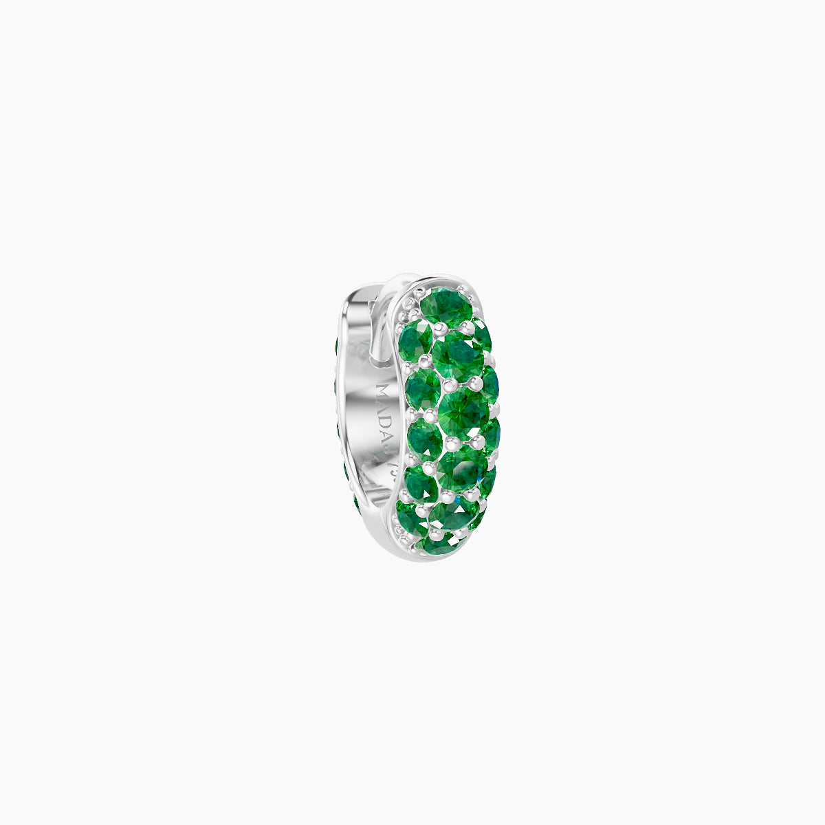 Theia | 18k White Gold 5 mm Pave Emerald Hoop Piercing