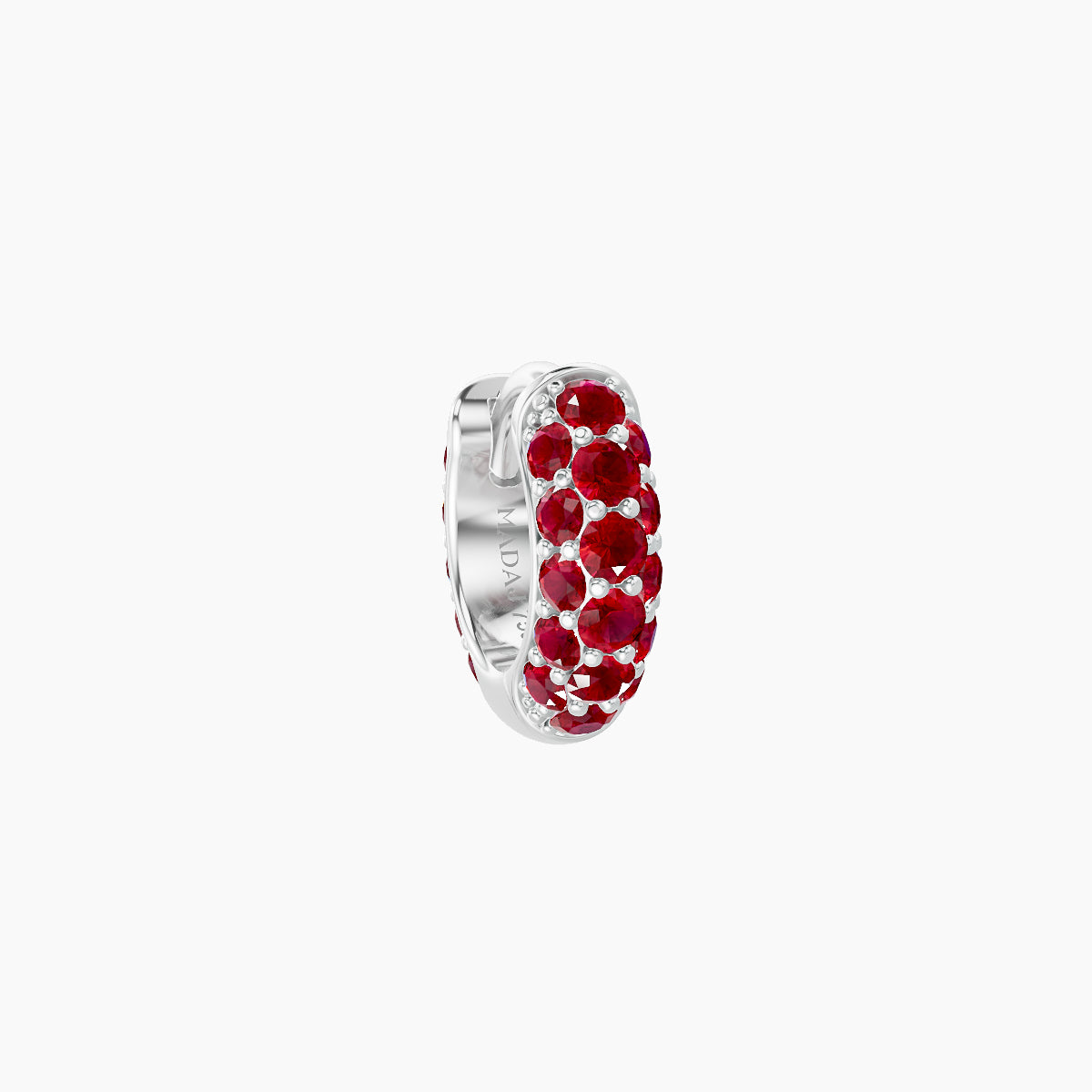 Theia | 18k White Gold 5 mm Pave Ruby Hoop Piercing