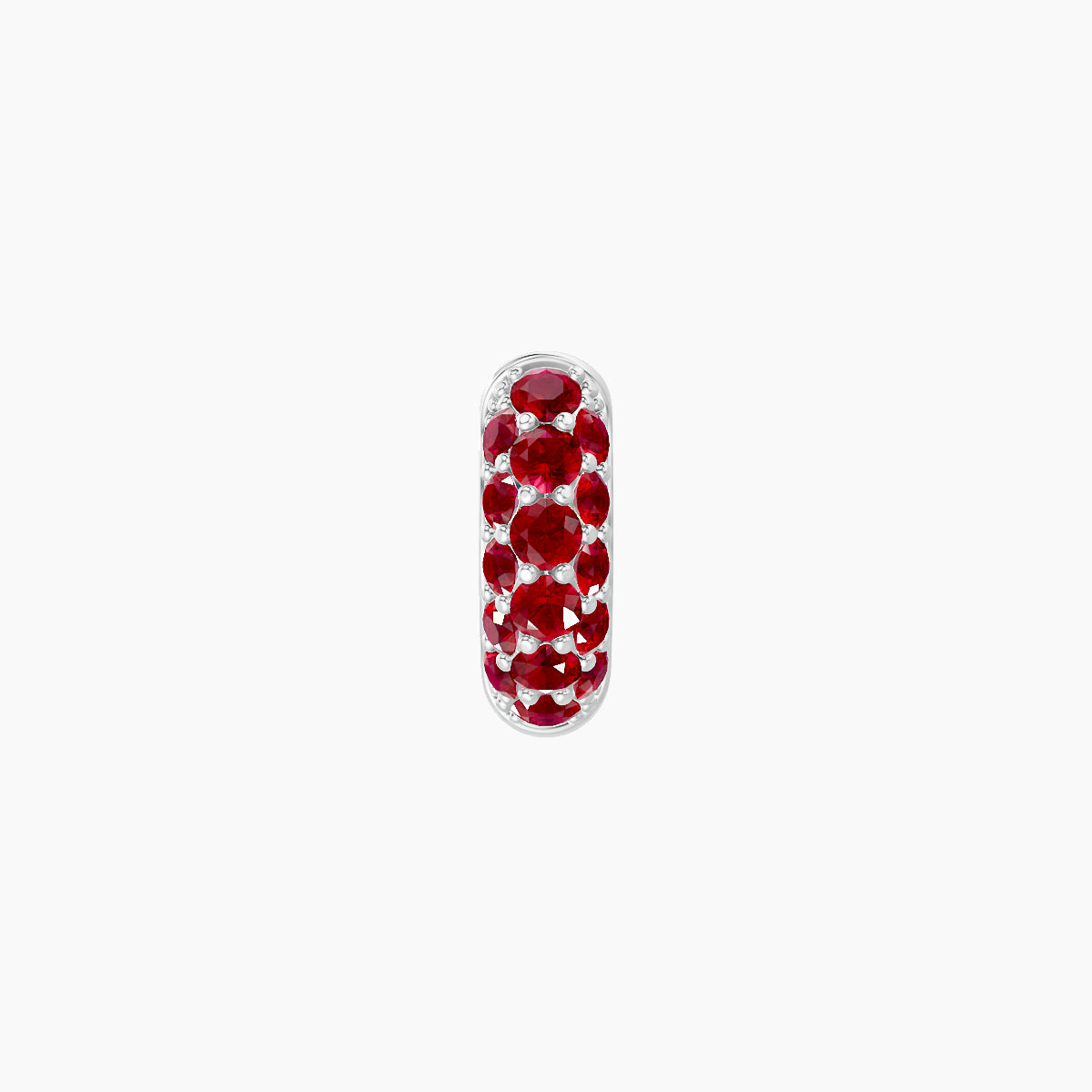 Theia | 18k White Gold 5 mm Pave Ruby Hoop Piercing