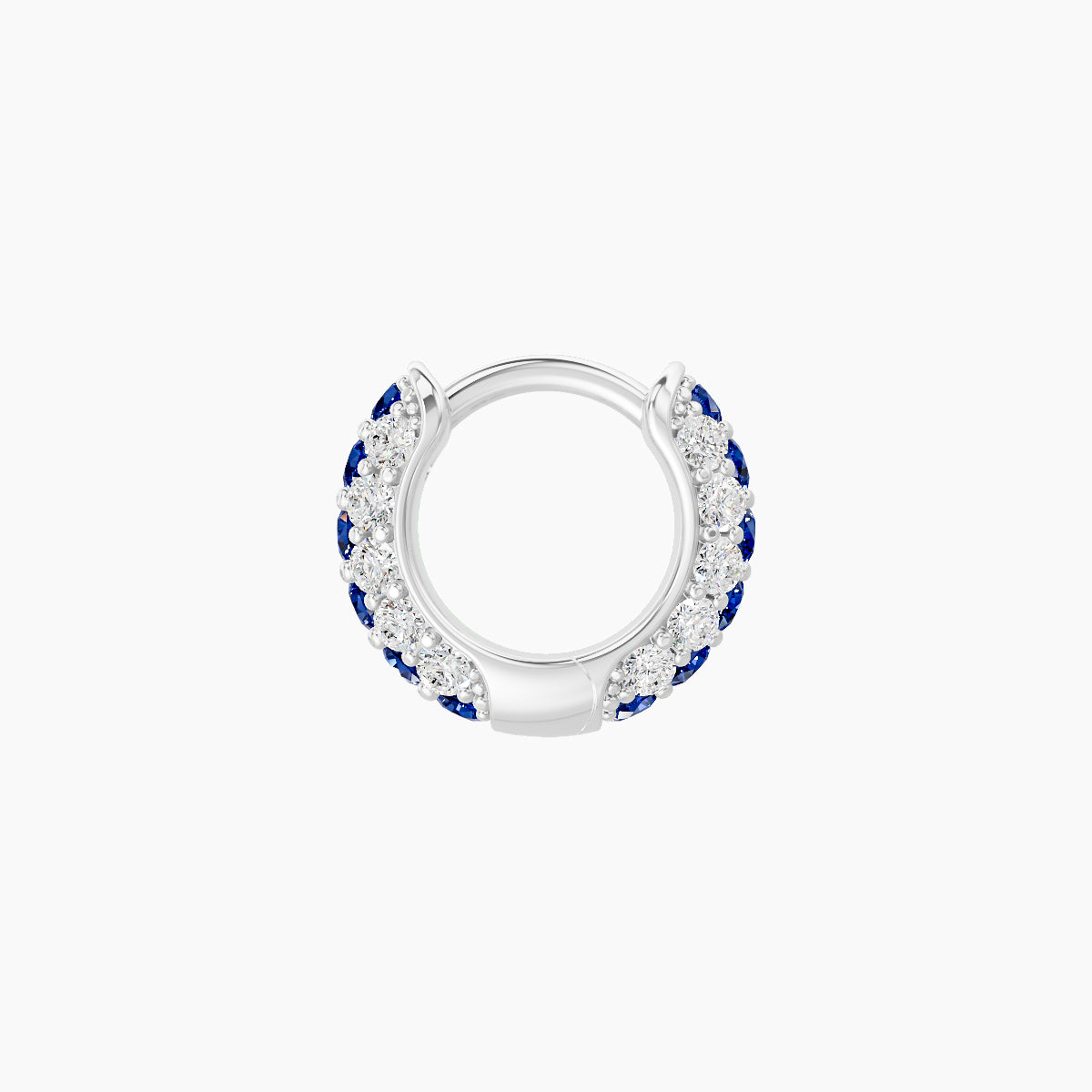 Theia | 18k White Gold 5 mm Pave Sapphire & Diamond Hoop Piercing